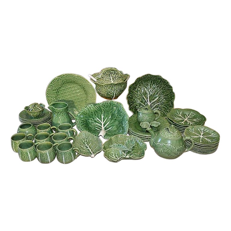 Palm Beach Style Cabbage or Lettuce Tableware Set Bordallo Pinheiro, Portugal