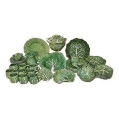 Palm Beach Style Cabbage or Lettuce Tableware Set Bordallo Pinheiro, Portugal
