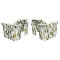 Palm Beach Style Mid Century Sculptural Lounge Chairs in French Upholstery