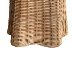 Palm Beach Style Wicker Woven Trompe L'Oeil Ghost Side Table