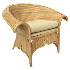 Palm Beach Tropical Reed Rattan Club Chair