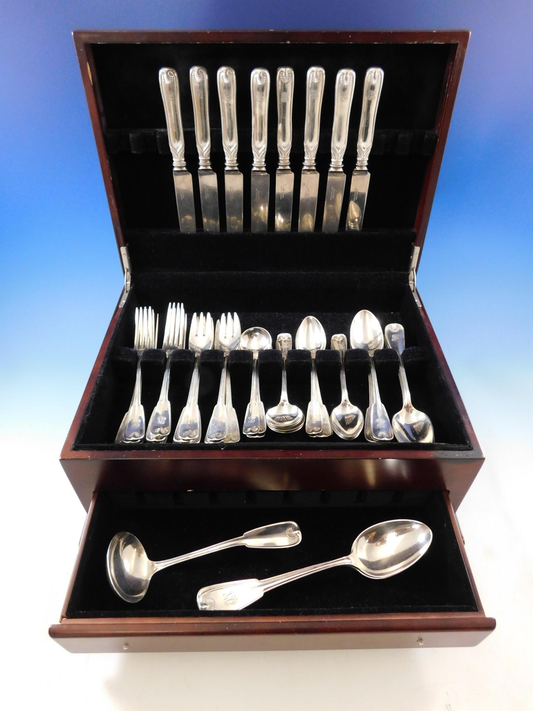 Palm by Tiffany & Co Sterling Silver Flatware Service for 8 Set 51 Pieces For Sale 3