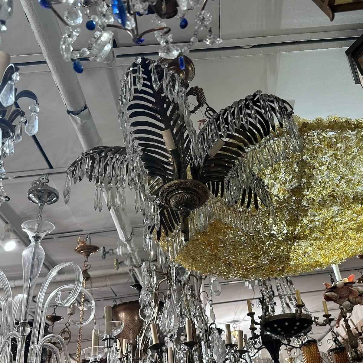Cristallo Lampadario a palme con cristalli in vendita