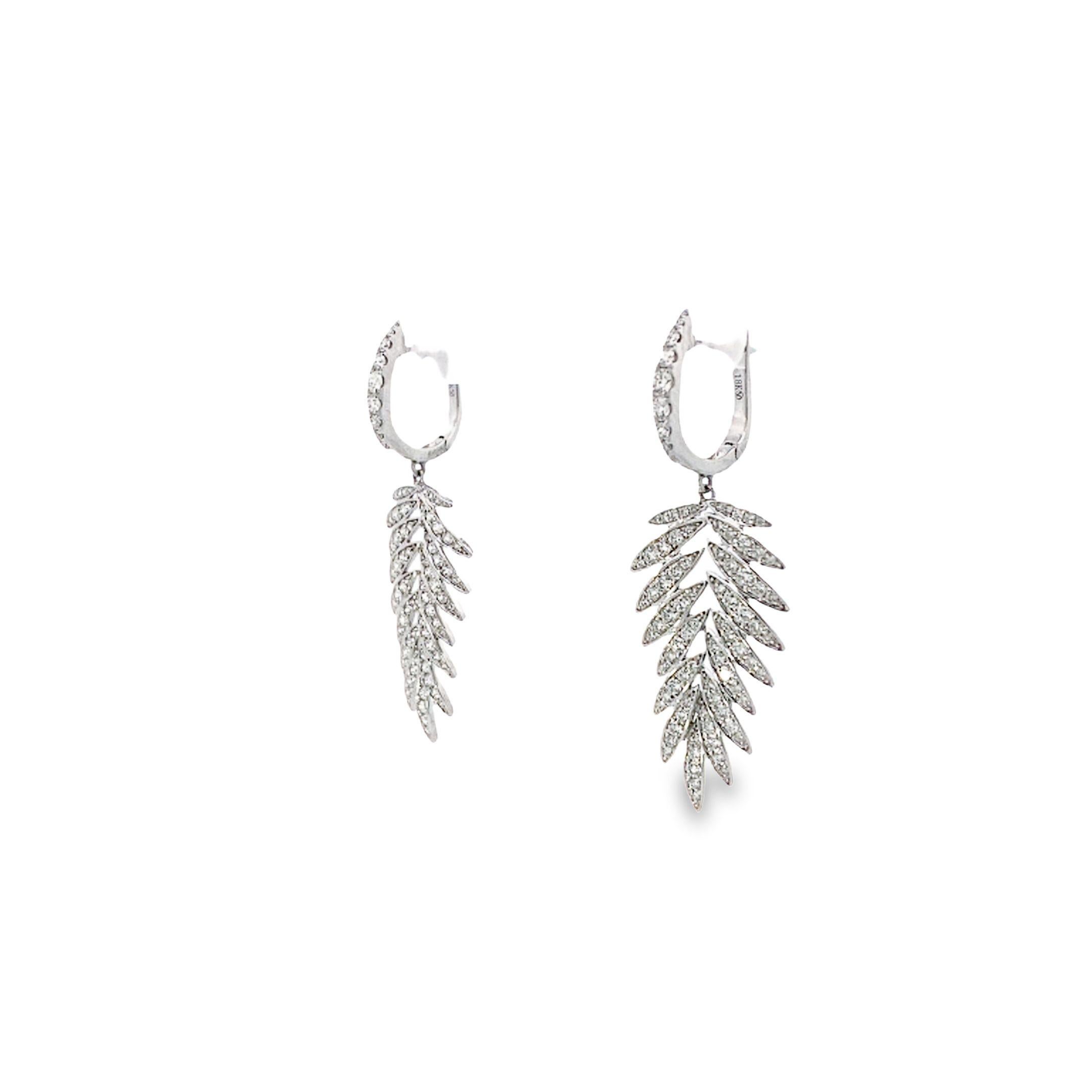 Modern Maurice Fine Jewelry - Palm Diamond Leaf Earrings For Sale