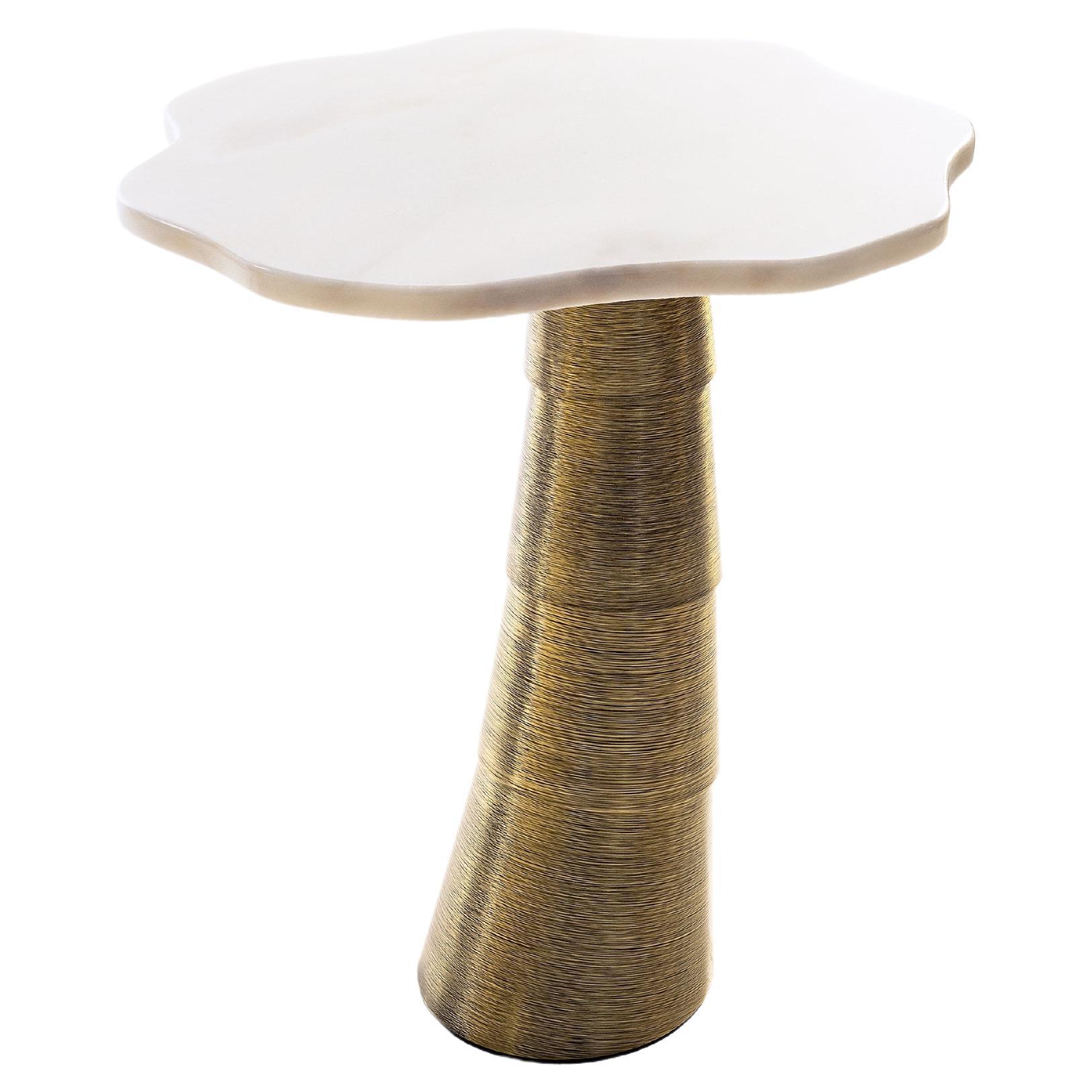 Palm Estremoz Marble Side Table by InsidherLand For Sale