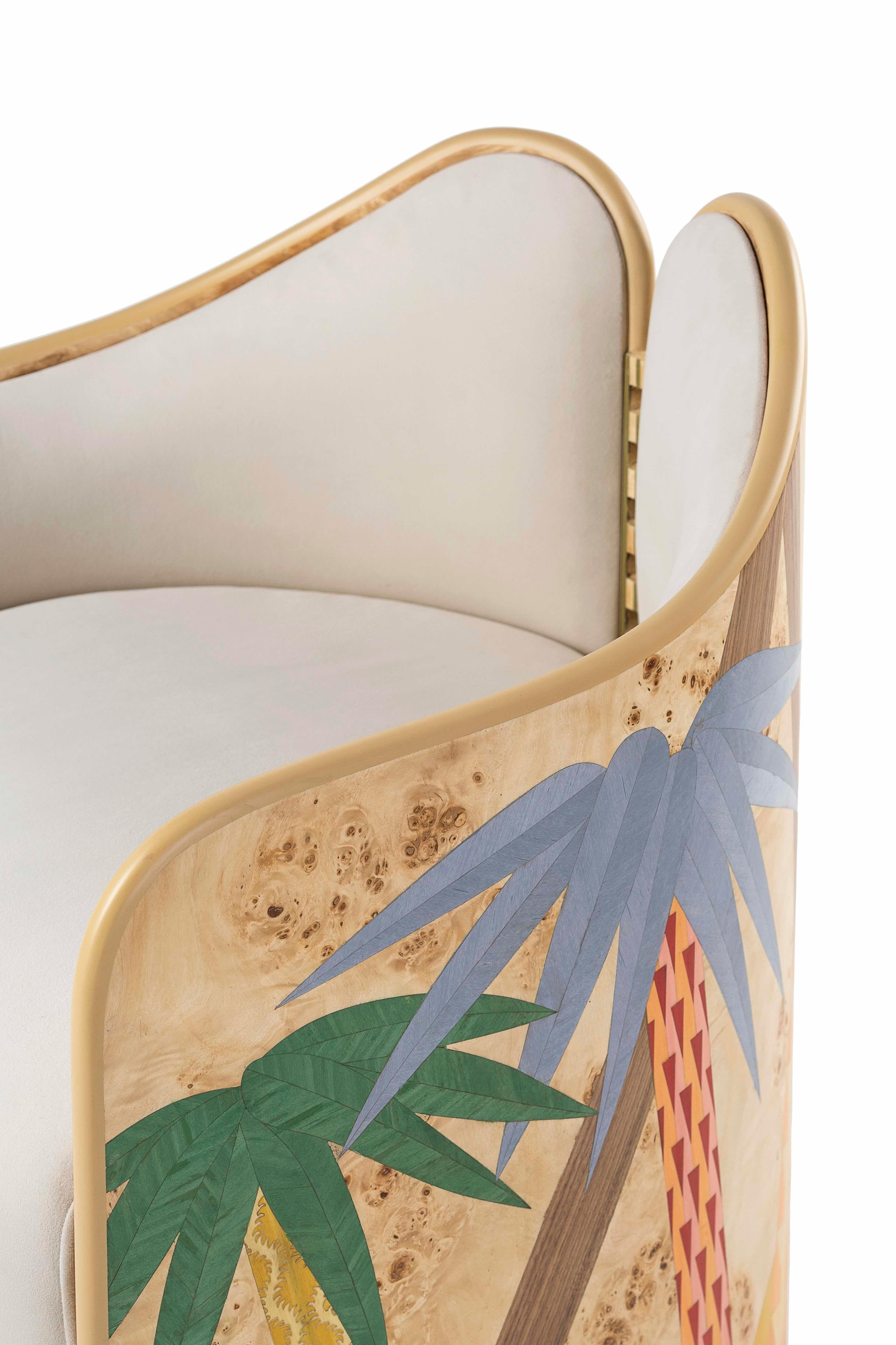 Modern Palm-inspired Statement Armchair For Sale