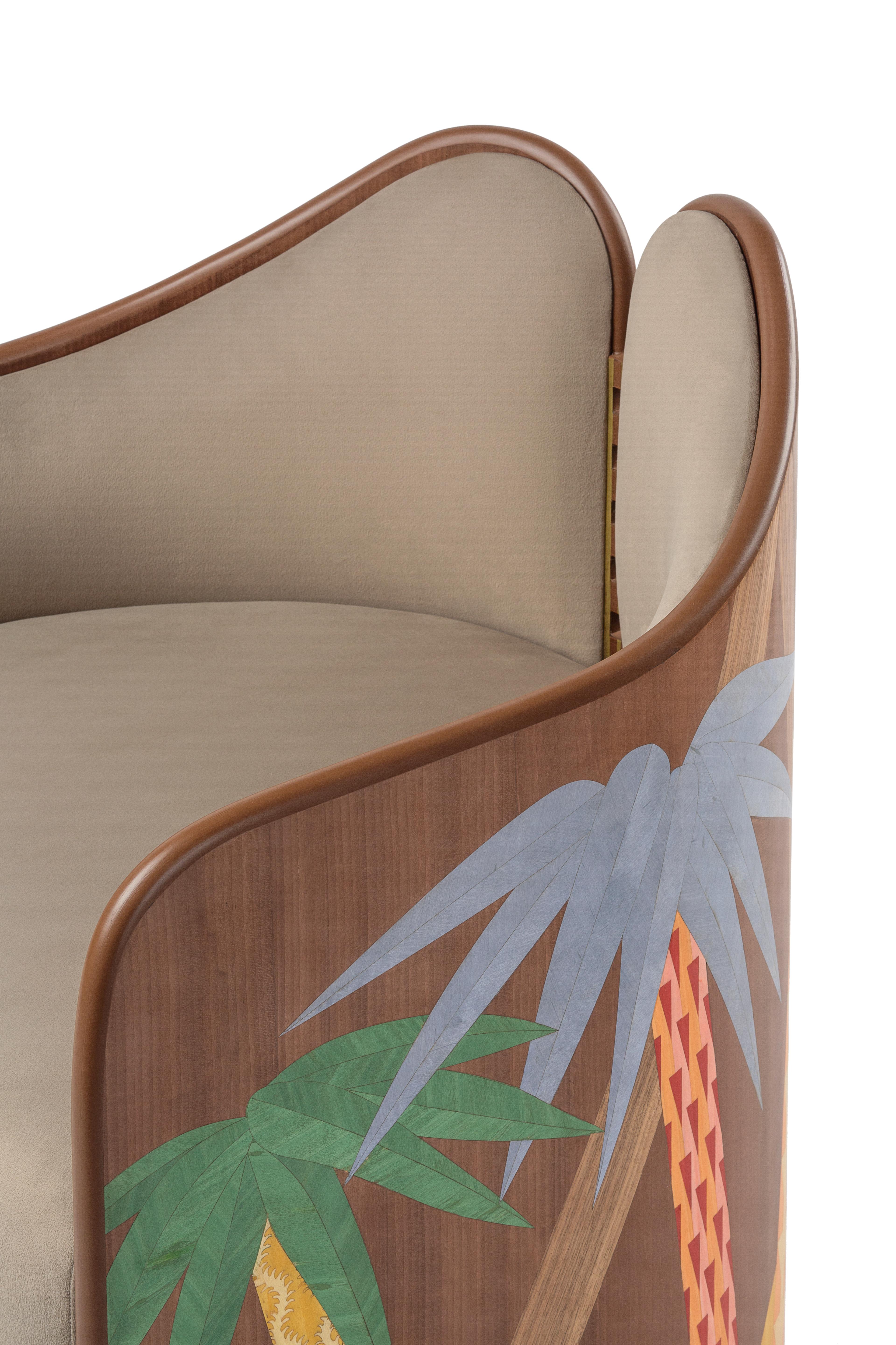 Egyptian Palm-inspired Statement Armchair For Sale