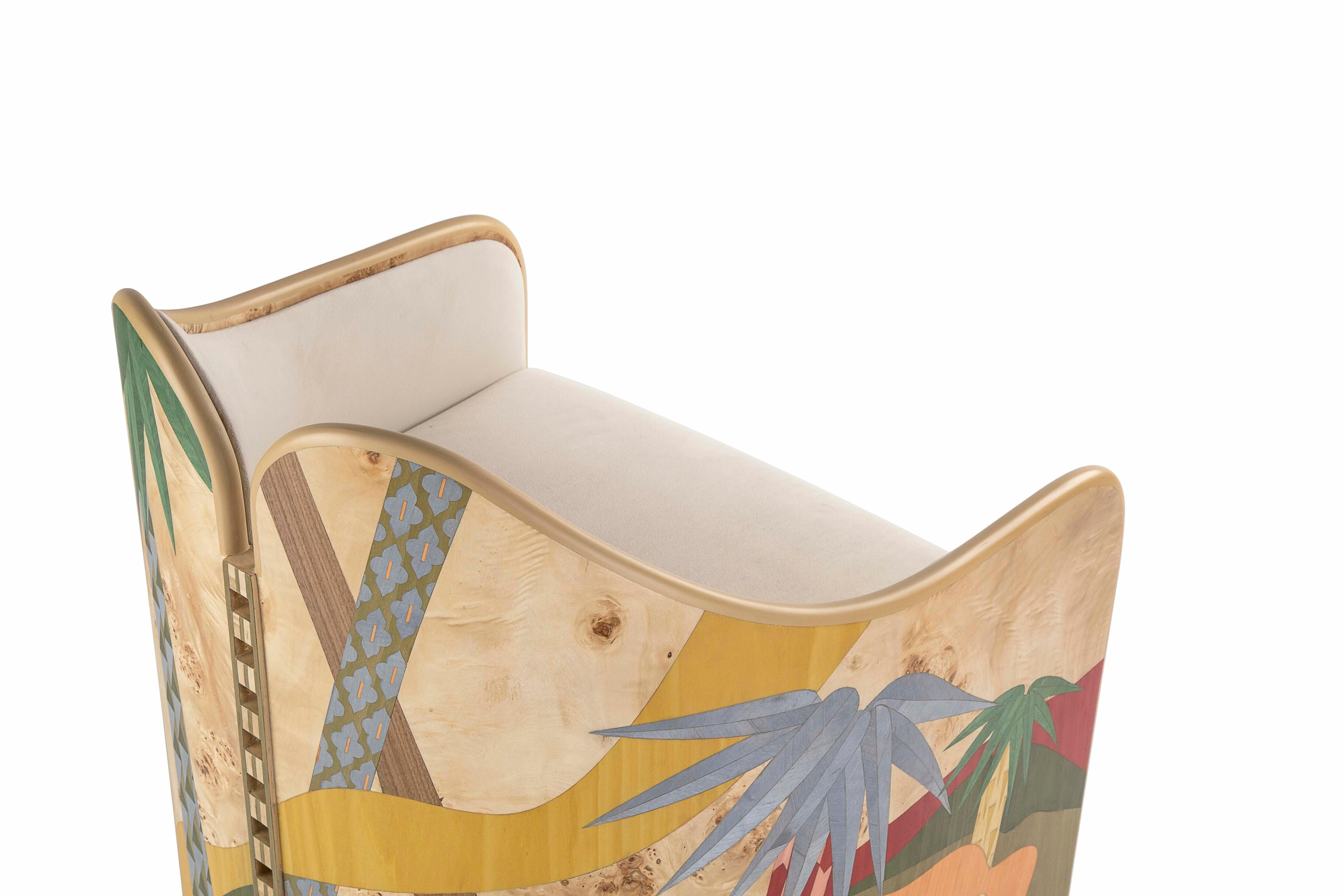 Contemporary Palm-inspired Statement Armchair For Sale