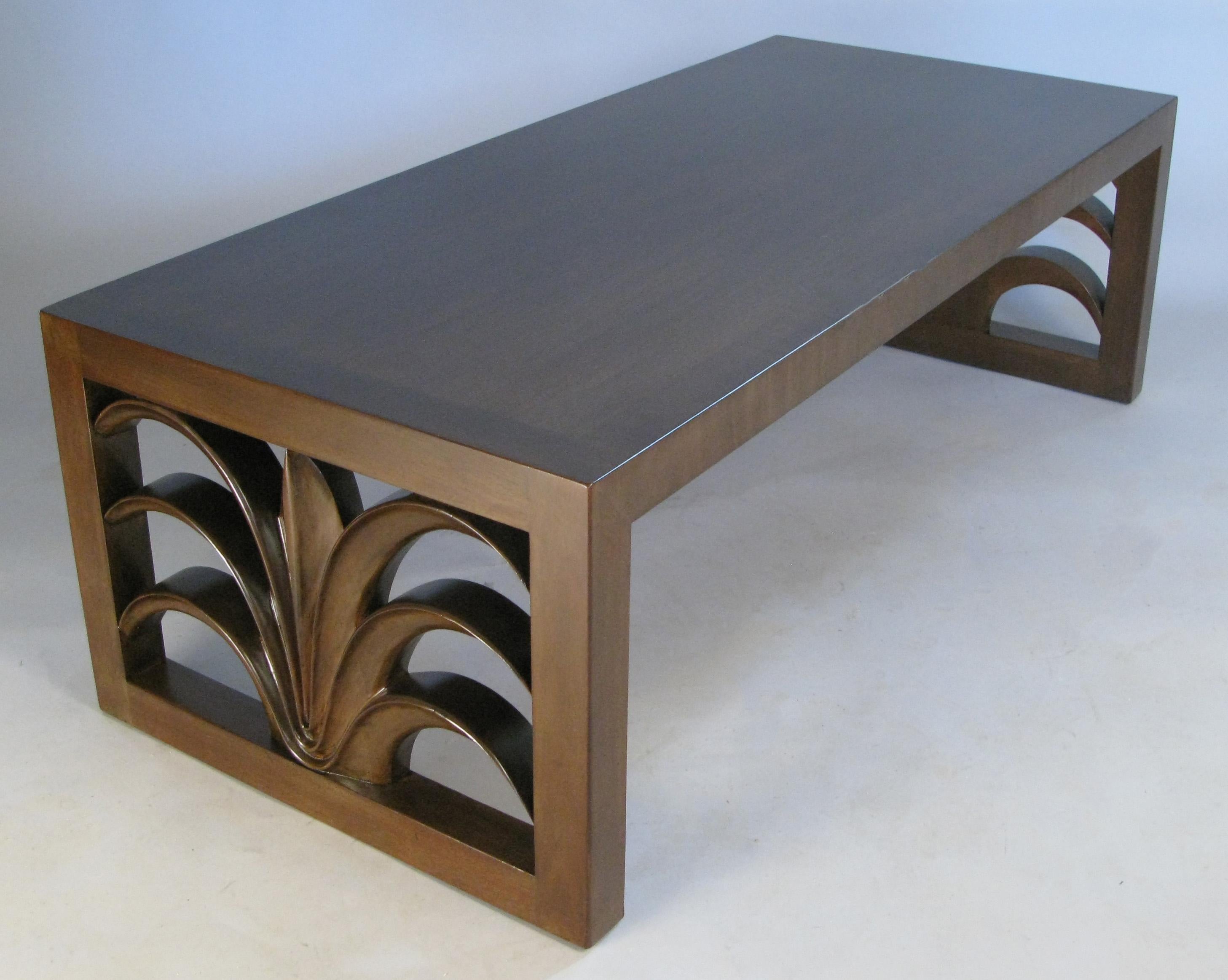 Mahogany Palm Leaf 1950s Bench by Robsjohn-Gibbings for Widdicomb