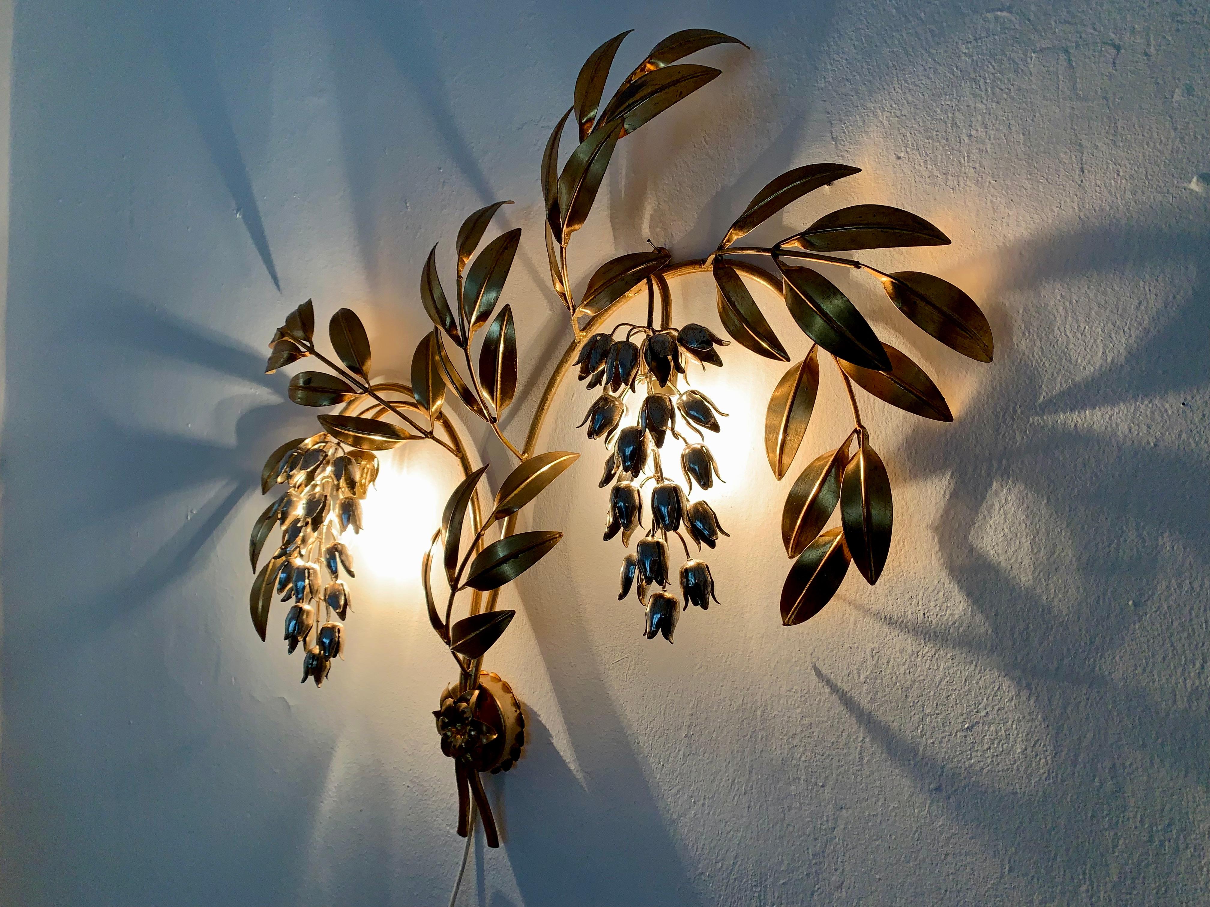 Palm Leaf Wall Lamp by Hans Kögl For Sale 3