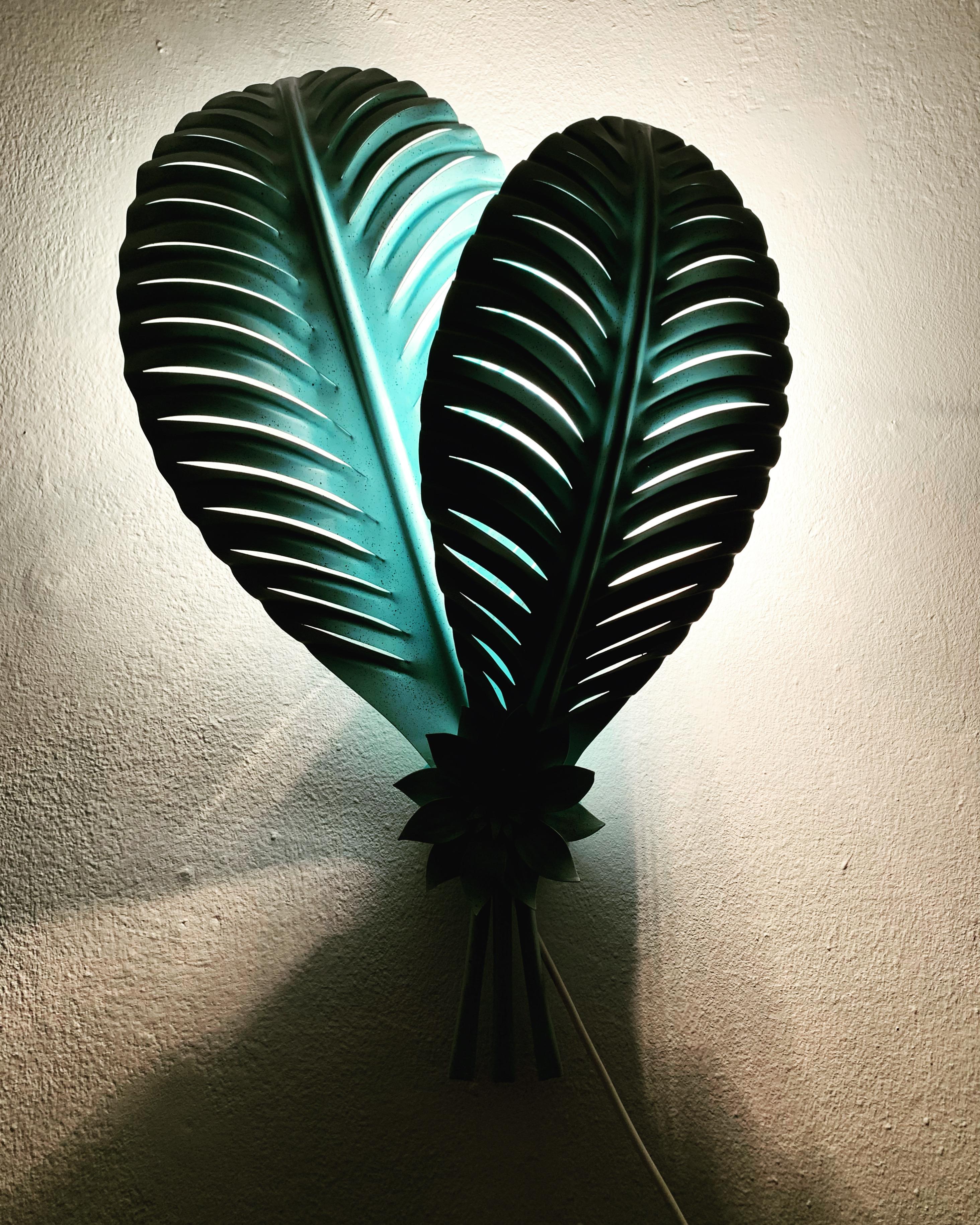 Palm Leaf Wall Lamp by Hans Kögl For Sale 2