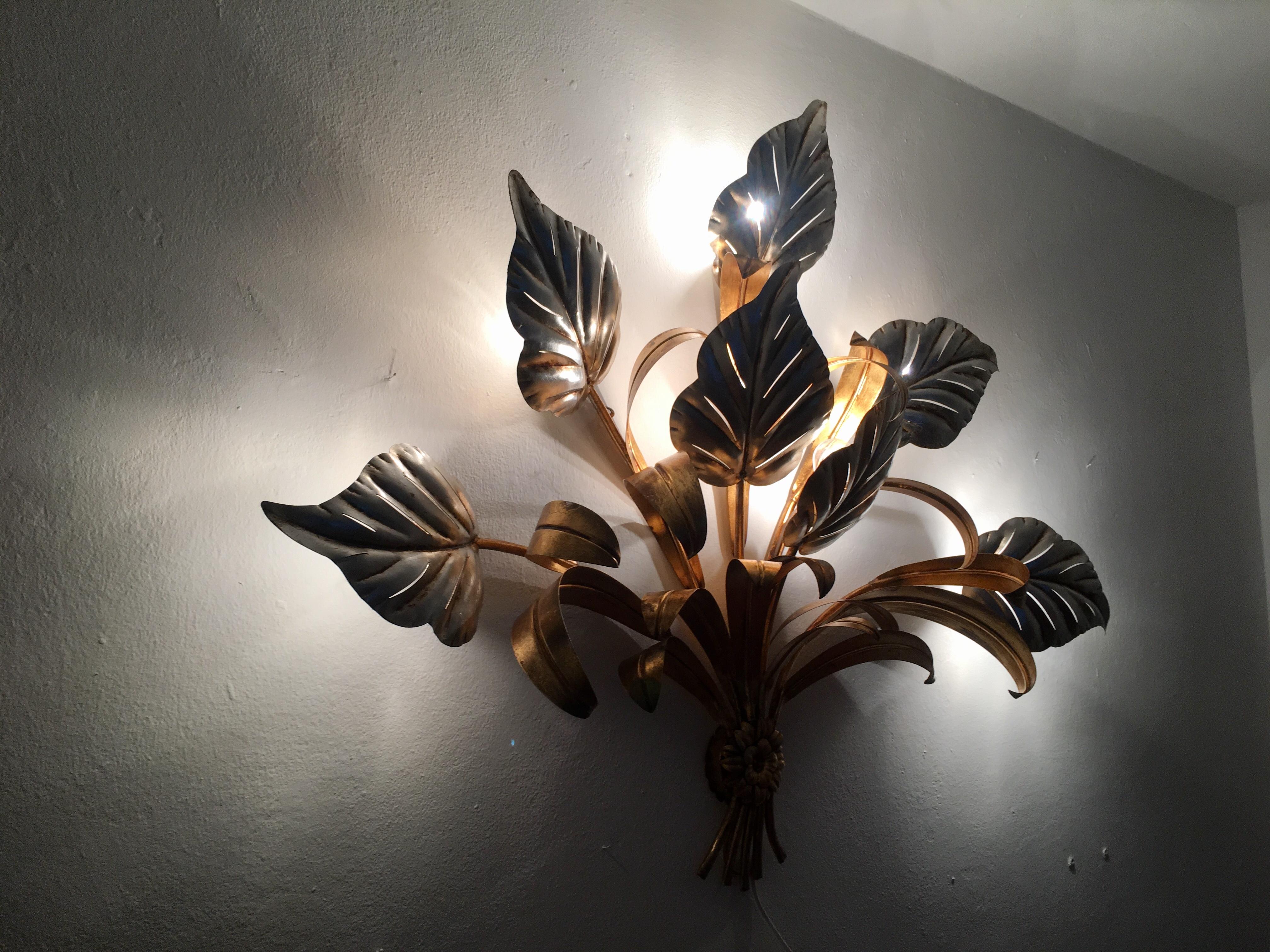 Palm Leaf Wall Lamp by Hans Kögl For Sale 3