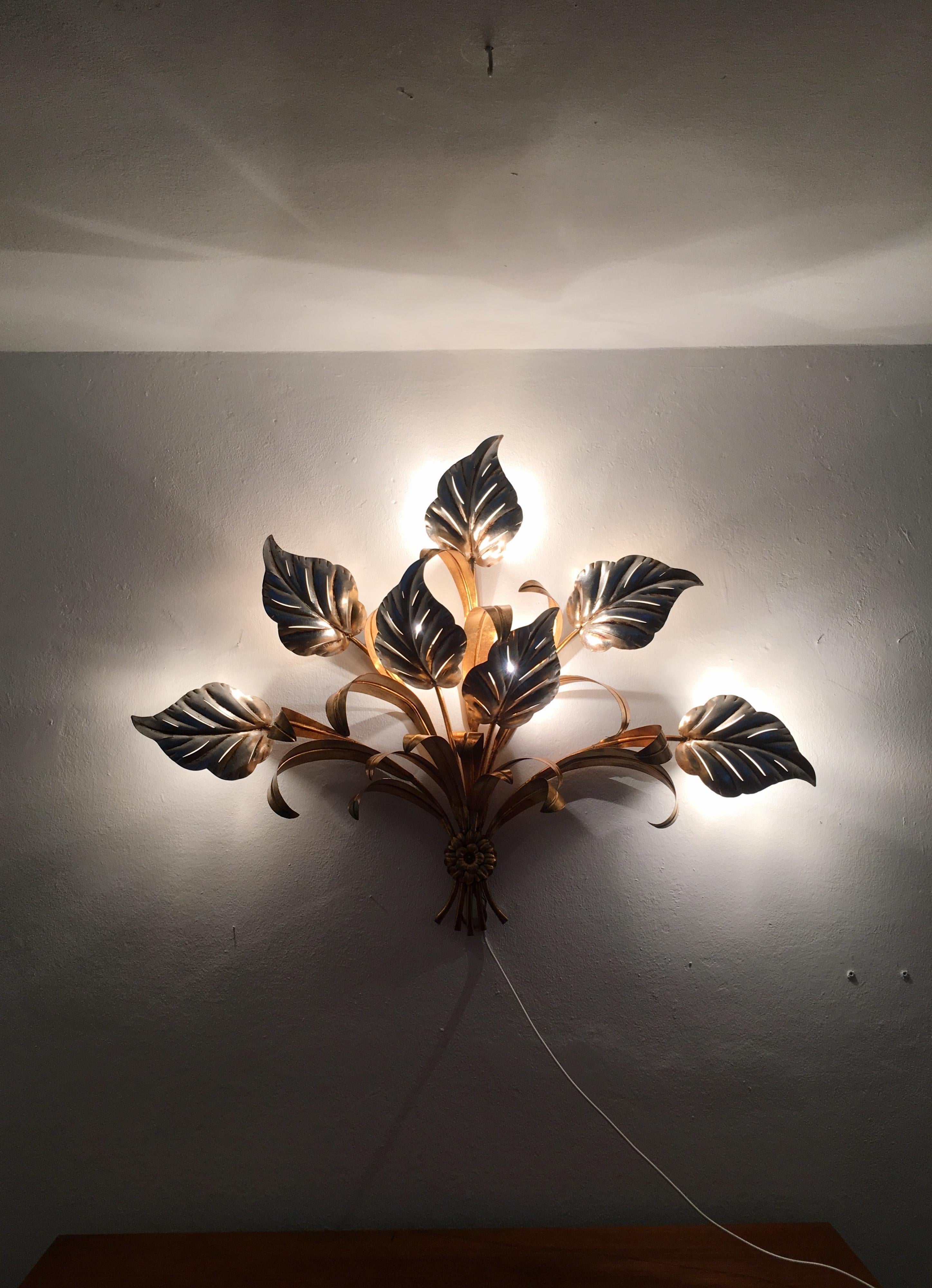 Palm Leaf Wall Lamp by Hans Kögl For Sale 4