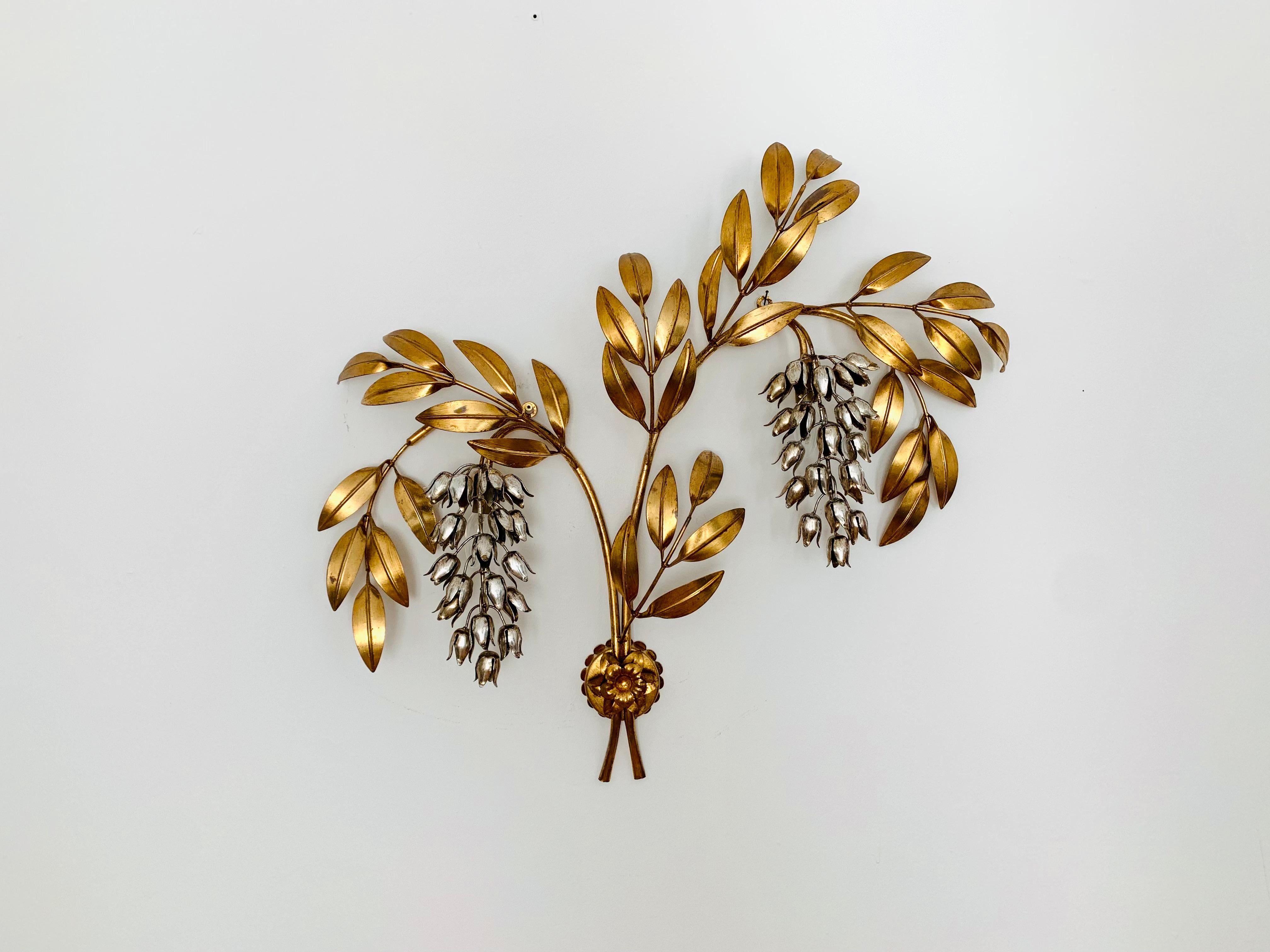 Italian Palm Leaf Wall Lamp by Hans Kögl For Sale
