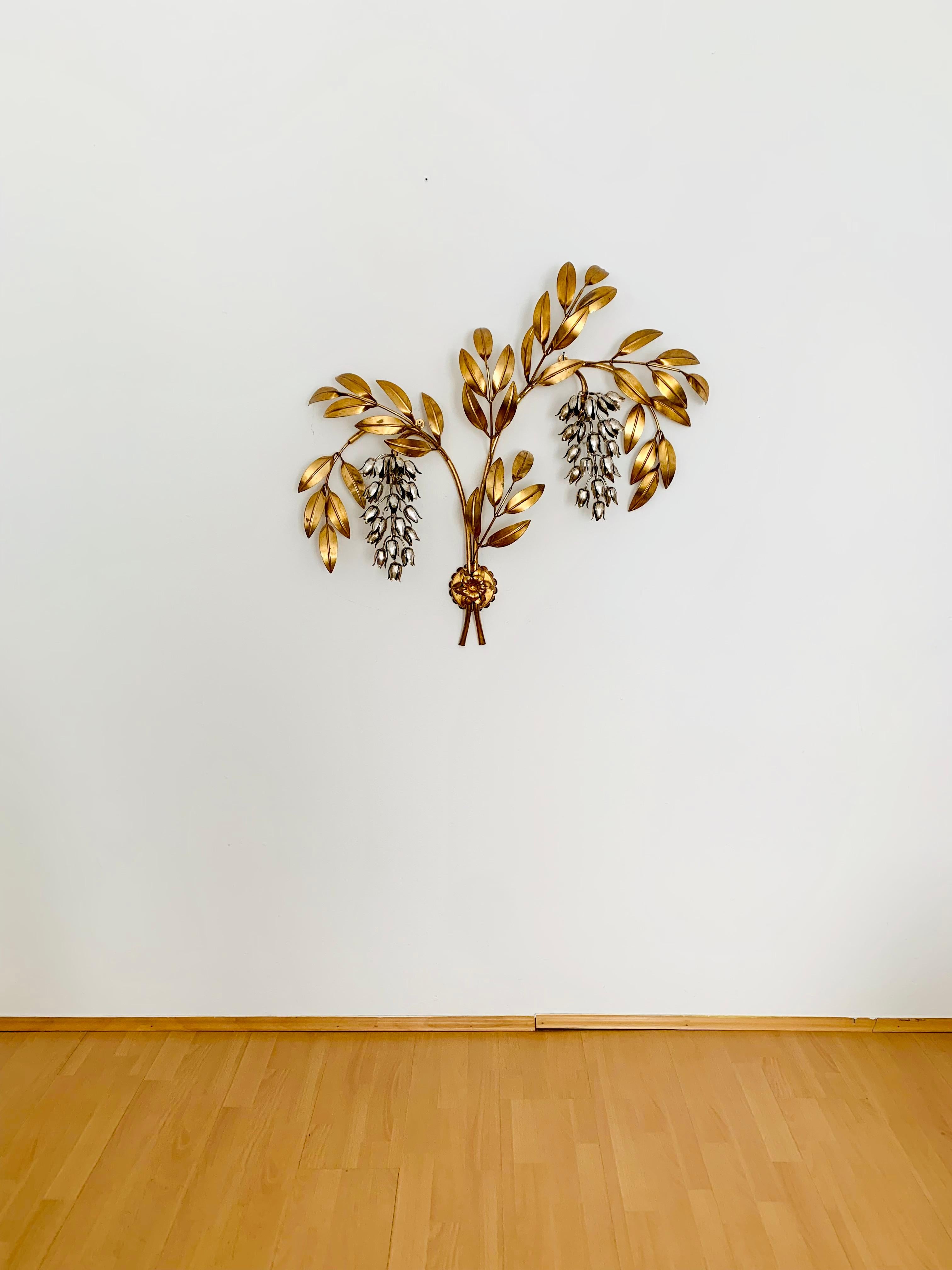 Palm Leaf Wall Lamp by Hans Kögl In Good Condition For Sale In München, DE