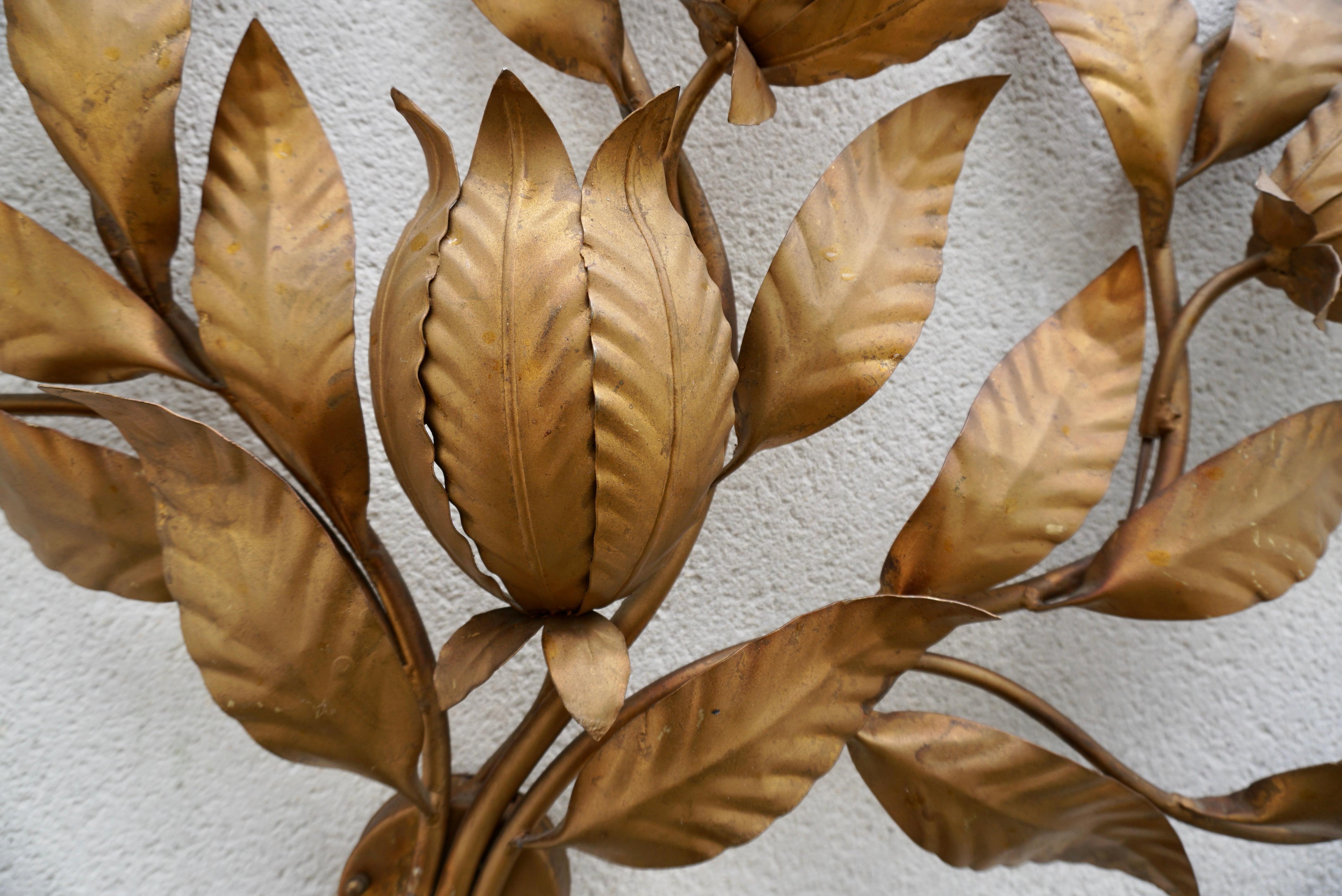 Palm Leaf Wall Lamp by Hans Kögl In Good Condition For Sale In Antwerp, BE
