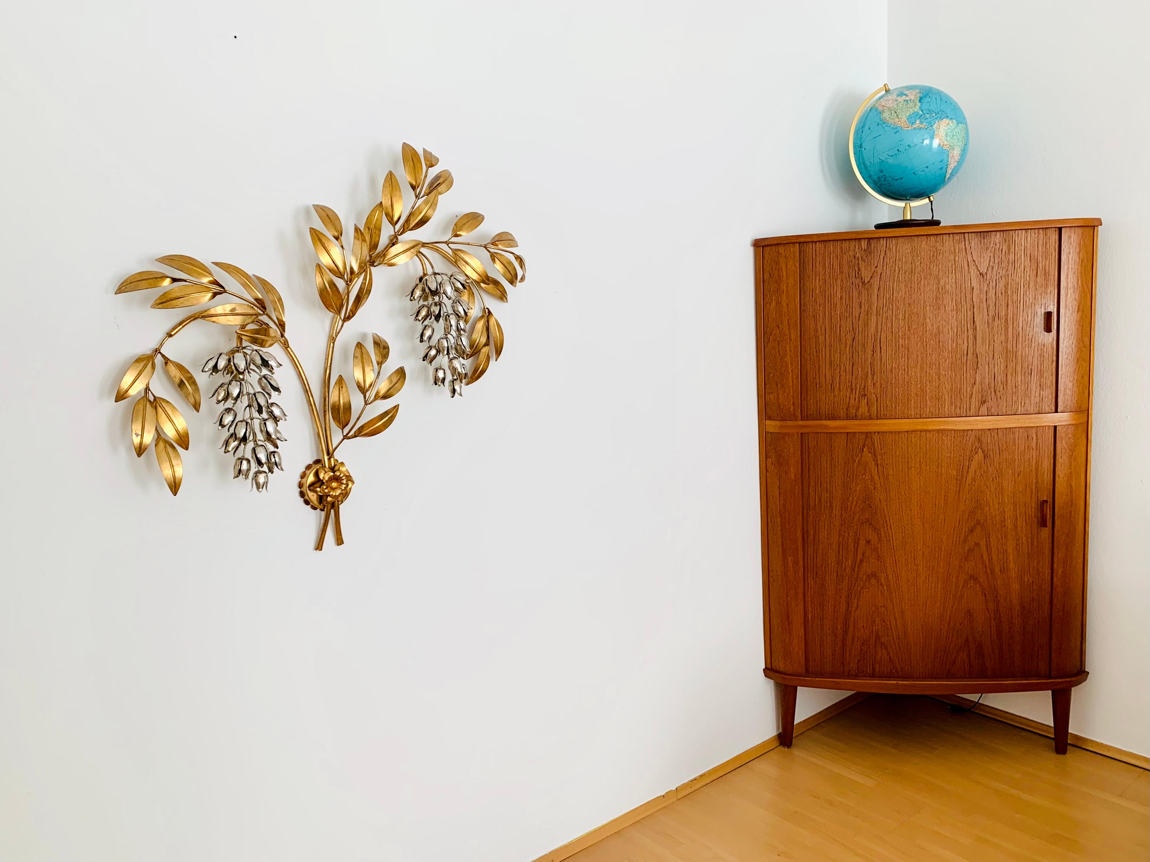 Late 20th Century Palm Leaf Wall Lamp by Hans Kögl For Sale