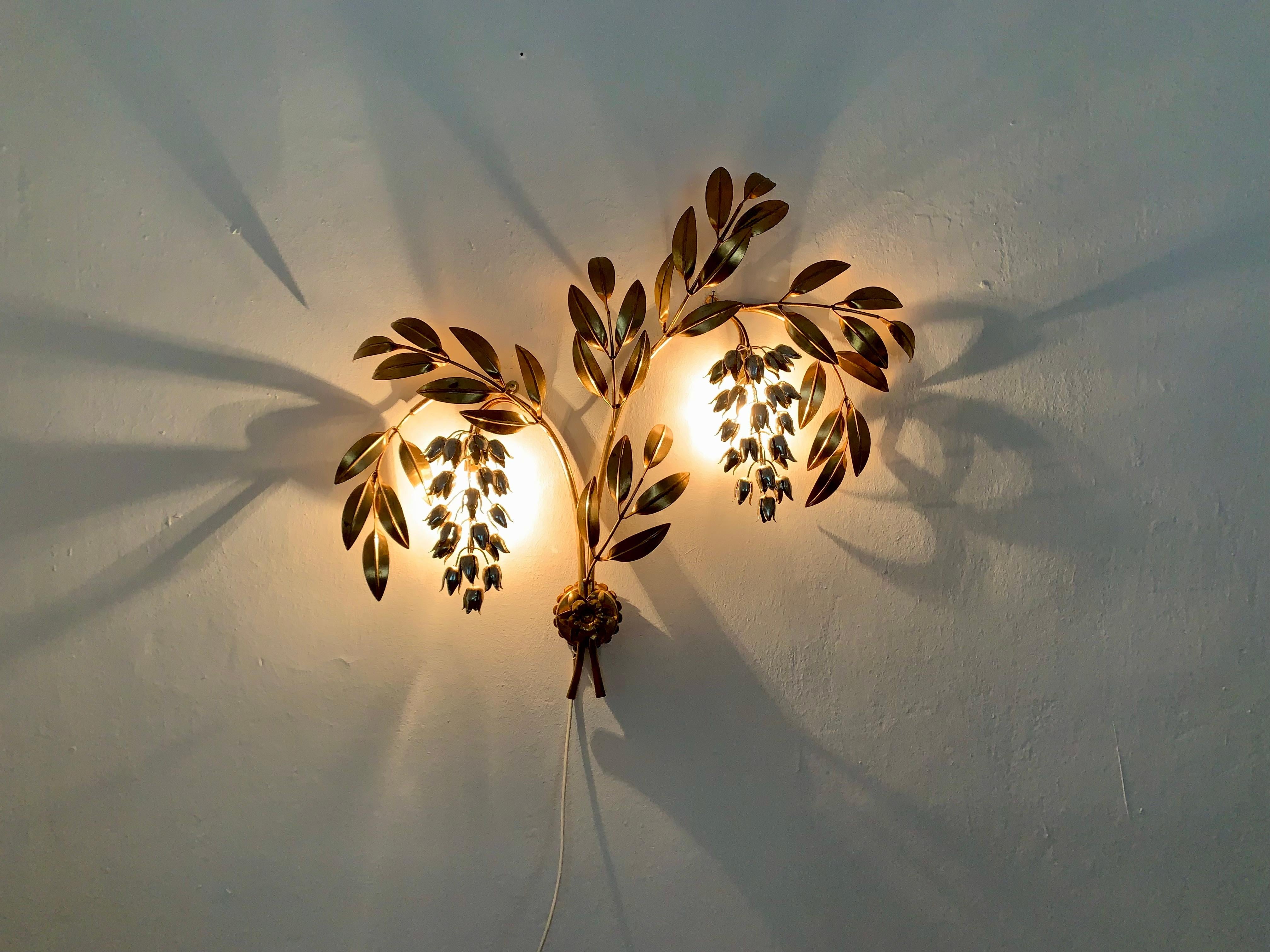 Palm Leaf Wall Lamp by Hans Kögl For Sale 1