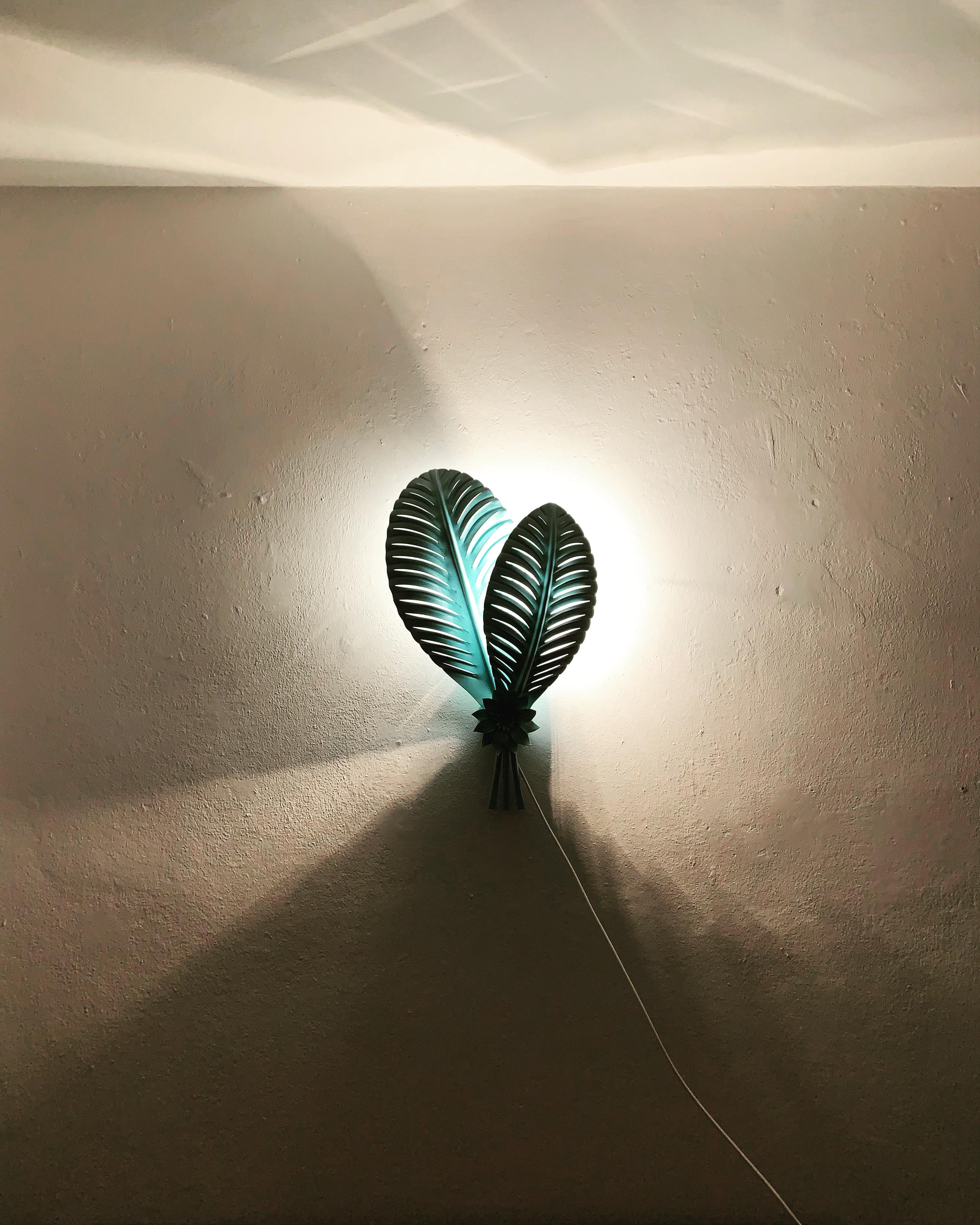 Lampada da parete Palm Leaf di Hans Kögl in vendita 1