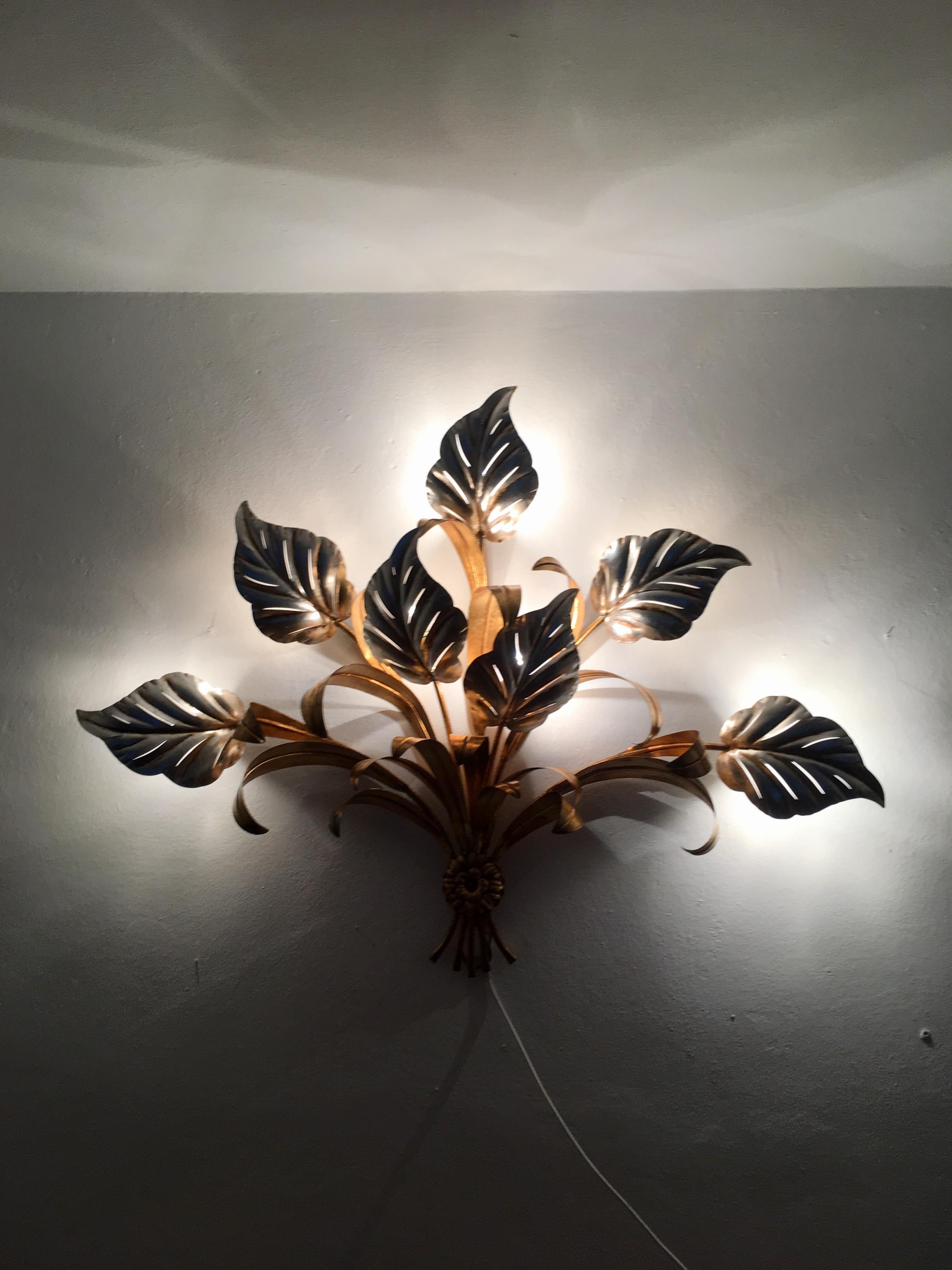 Palm Leaf Wall Lamp by Hans Kögl For Sale 1