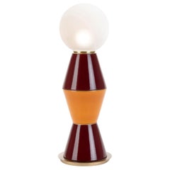 Palm Medium Burgundy and Orange Table Lamp