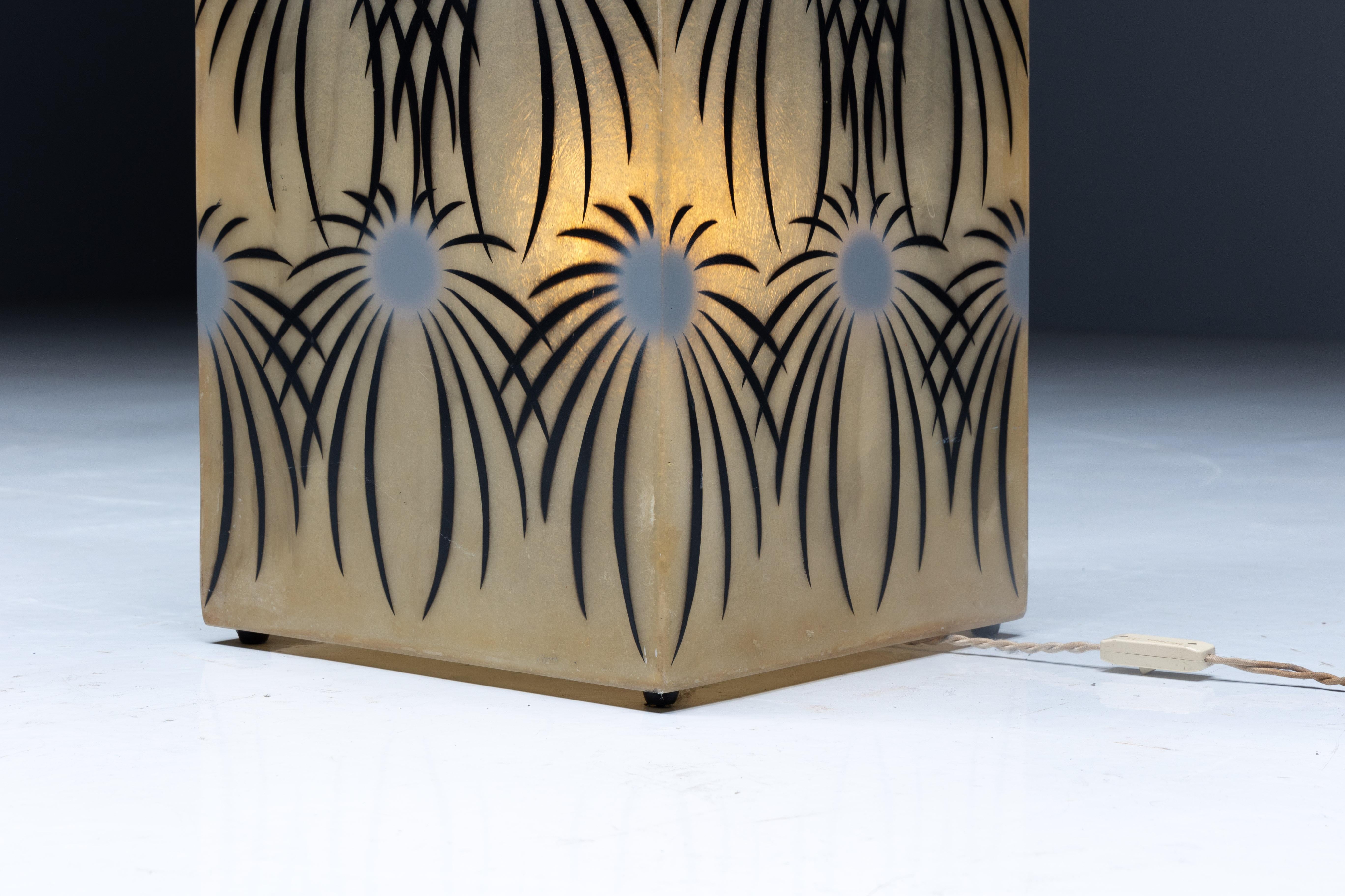 Lampadaire en fibre de verre à motif de palmier, Italie, 1970 en vente 3