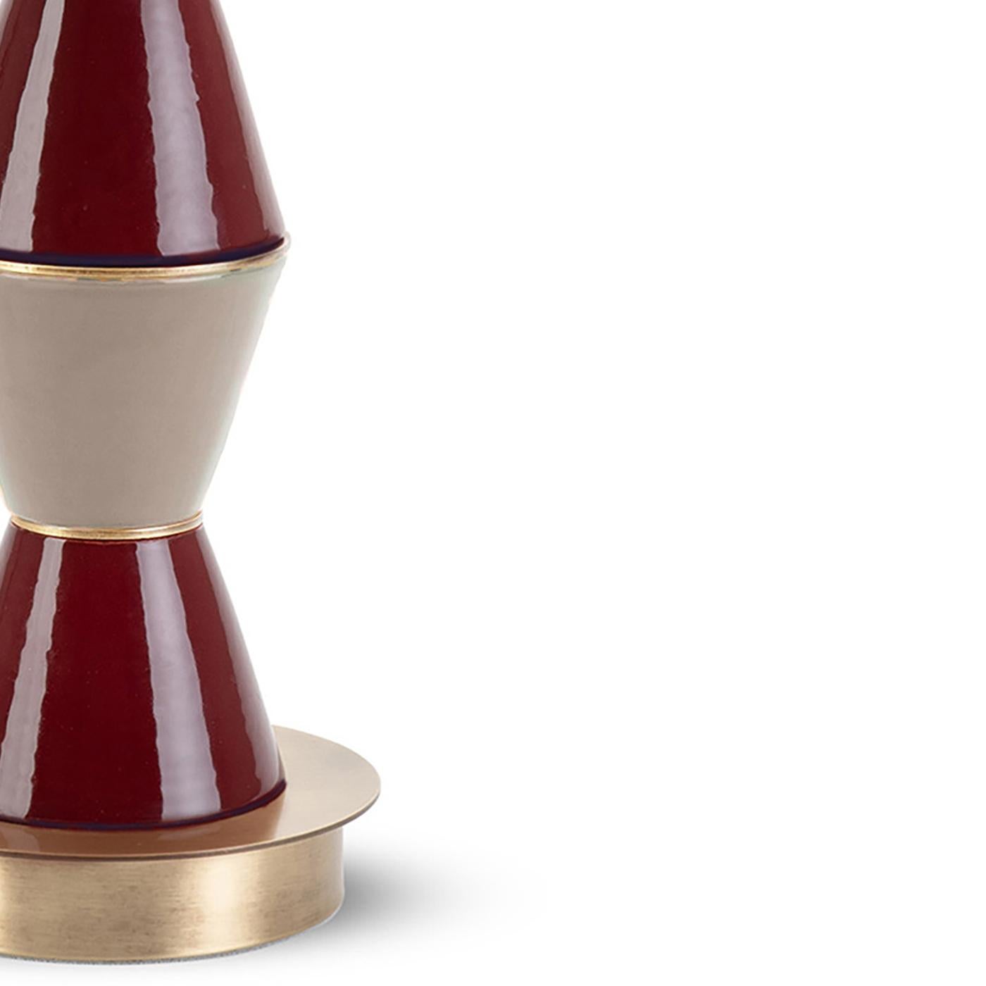 Lámpara de Sobremesa de Cerámica Rojo Palma y Topo en venta 6