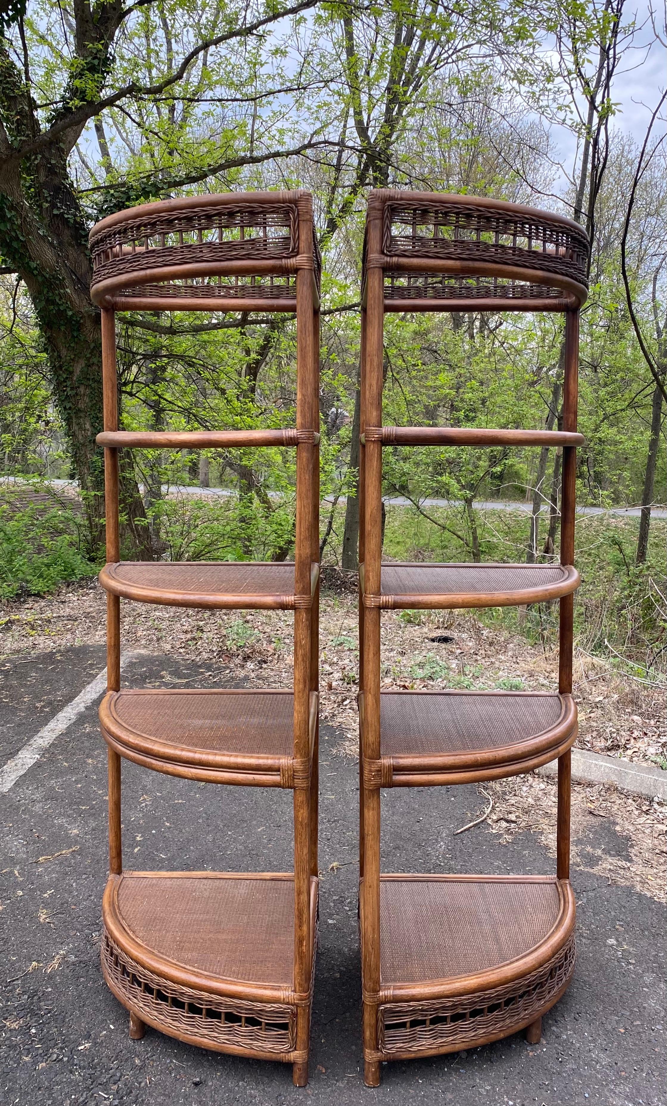 rattan corner shelf