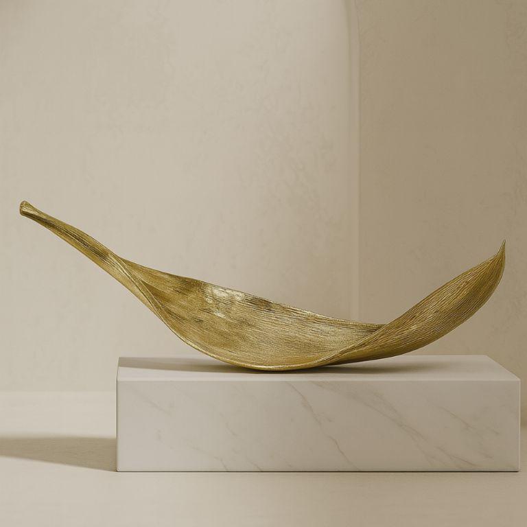 Fait main Palm - Plateau poli sculptural avec design/One naturel en vente