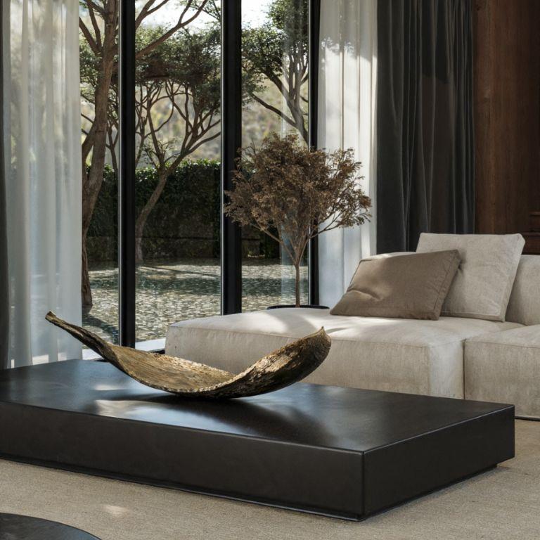 Palm - Plateau poli sculptural avec design/One naturel en vente 1