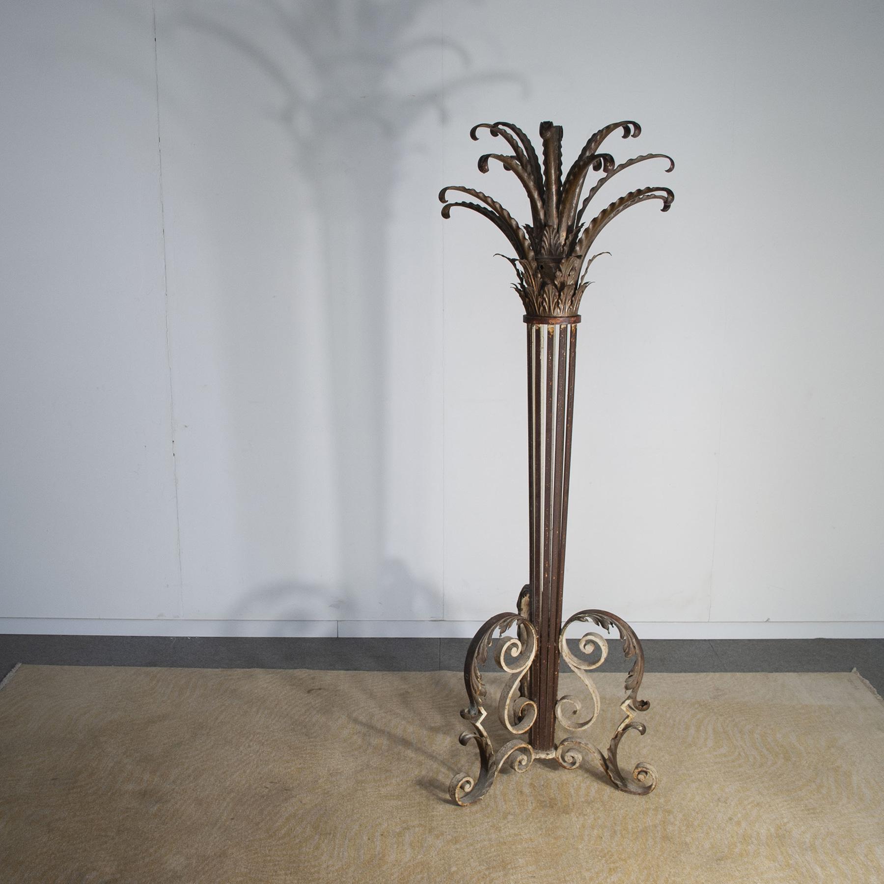 Wrought Iron Palm-Shaped Liberty Floor Lamp For Sale