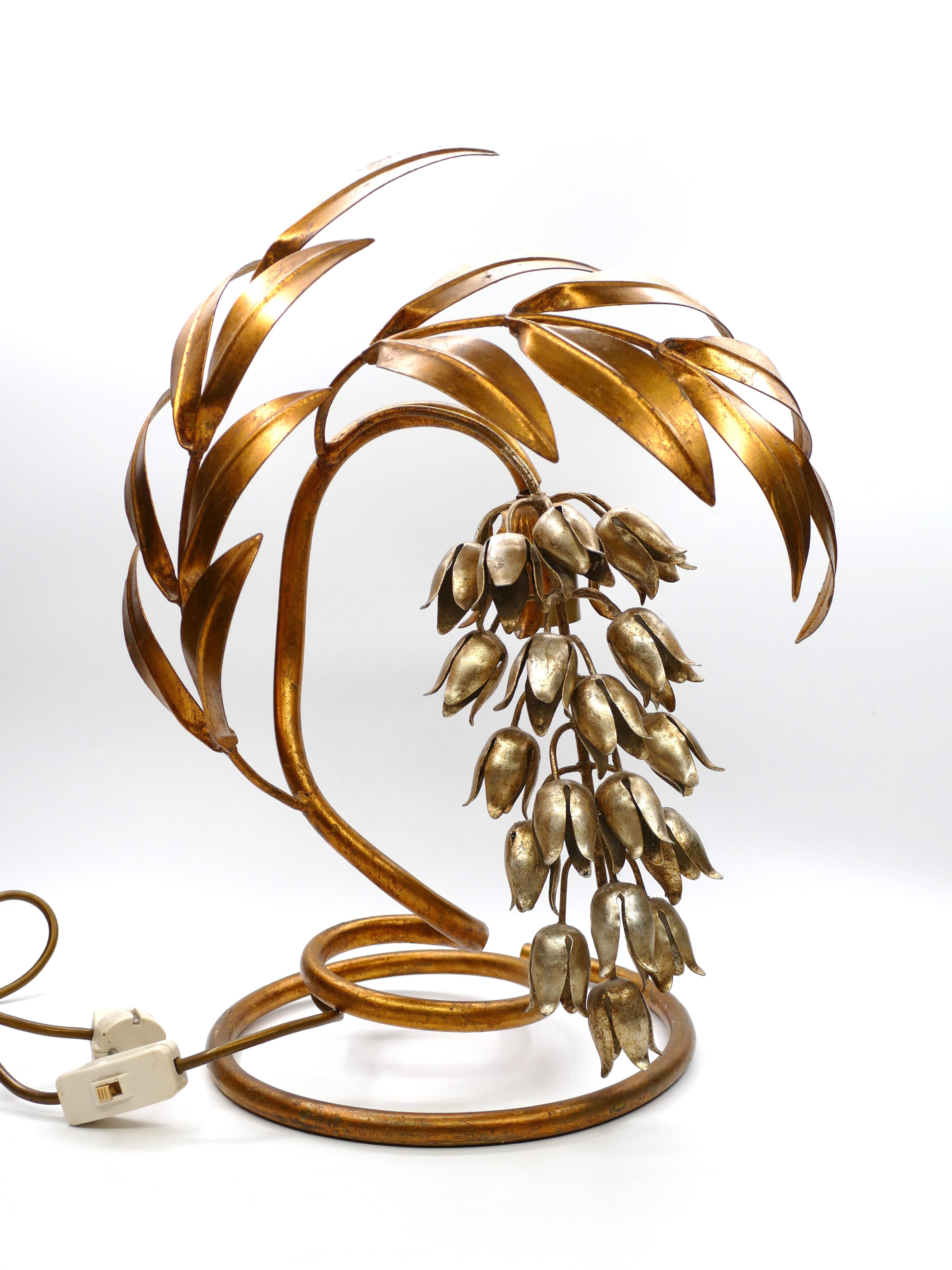 Gold Plate Wisteria Table Lamp by Hans Kögl, Germany, 1970s