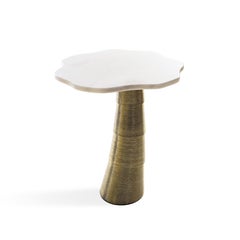 Palm Side Table, Estremoz and Brass, InsidherLand by Joana Santos Barbosa