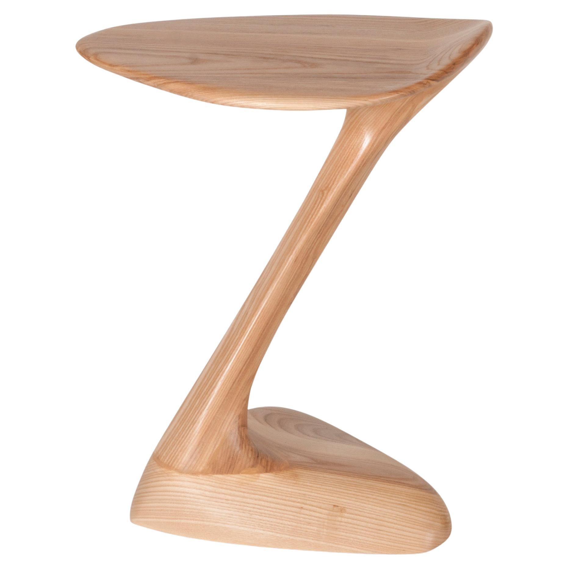 Palm sculptural Side Table, Honey stain, Ash wood by Amorph For Sale