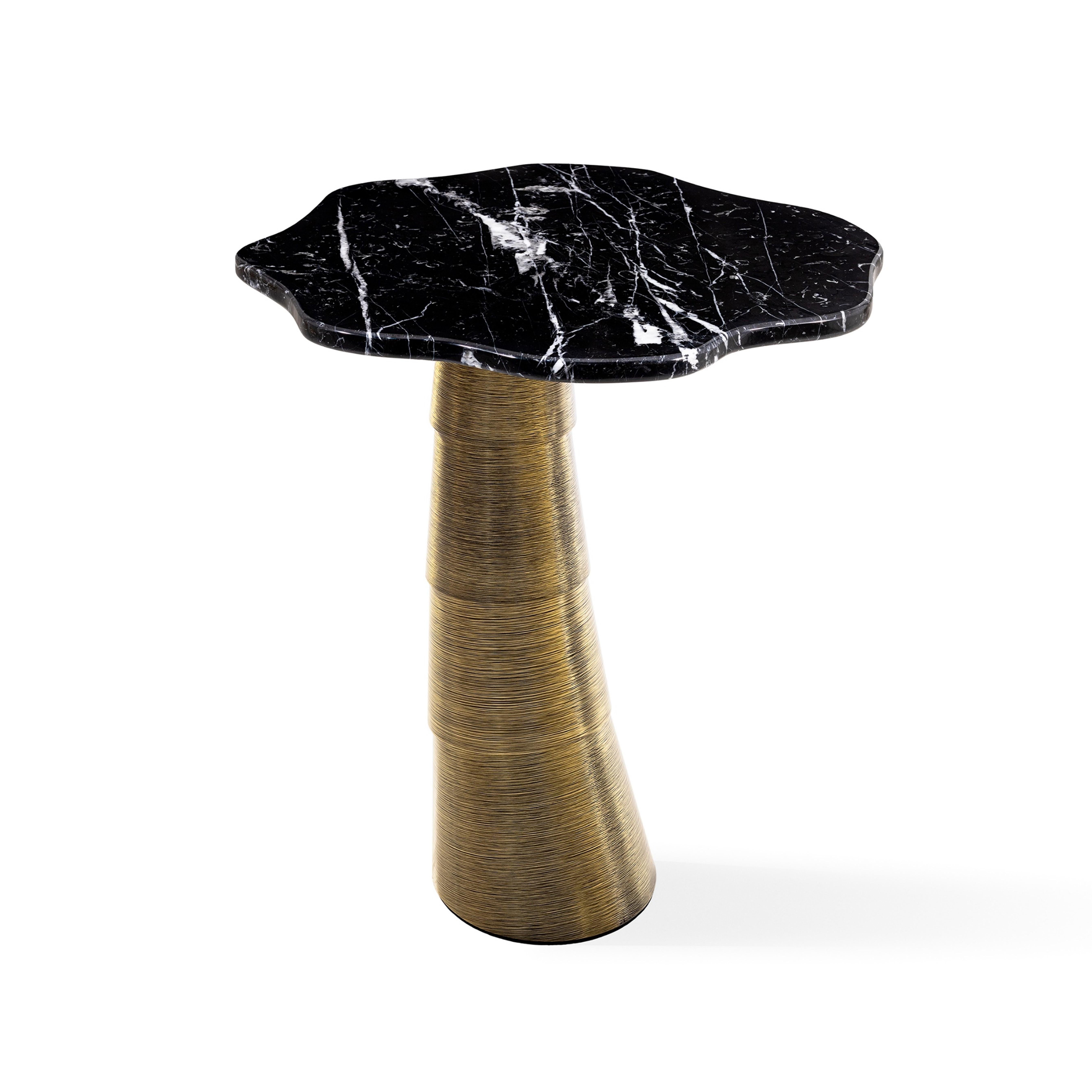 Palm Side Table, Nero Marquina and Brass, InsidherLand by Joana Santos  Barbosa For Sale at 1stDibs