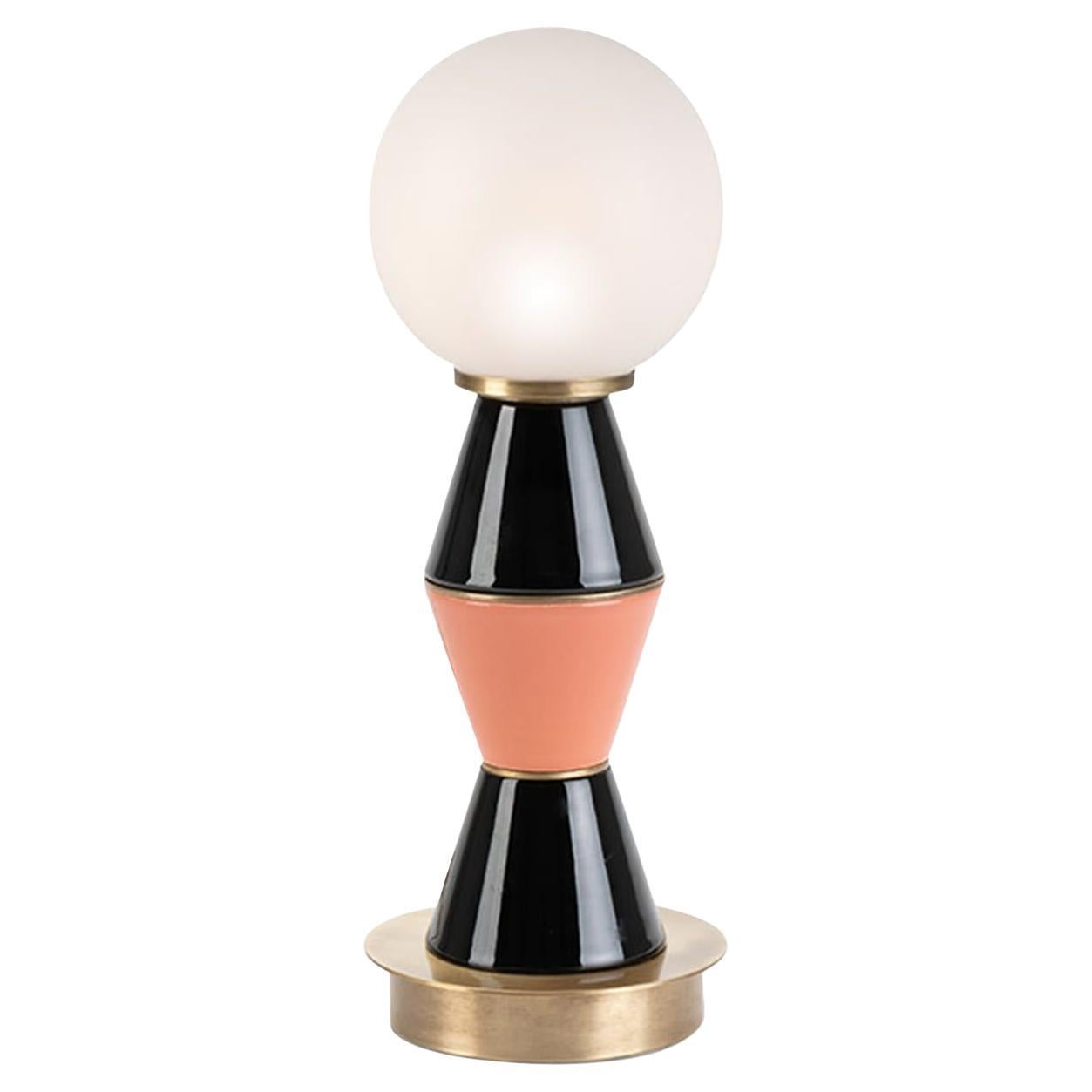 Palm Small Black and Peach Table Lamp