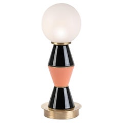 Palm Small Black and Peach Table Lamp