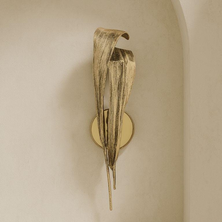 Palm Small - Applique en laiton avec finition polie or en vente 2