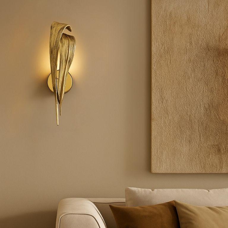 Palm Small - Applique en laiton avec finition polie or en vente 1