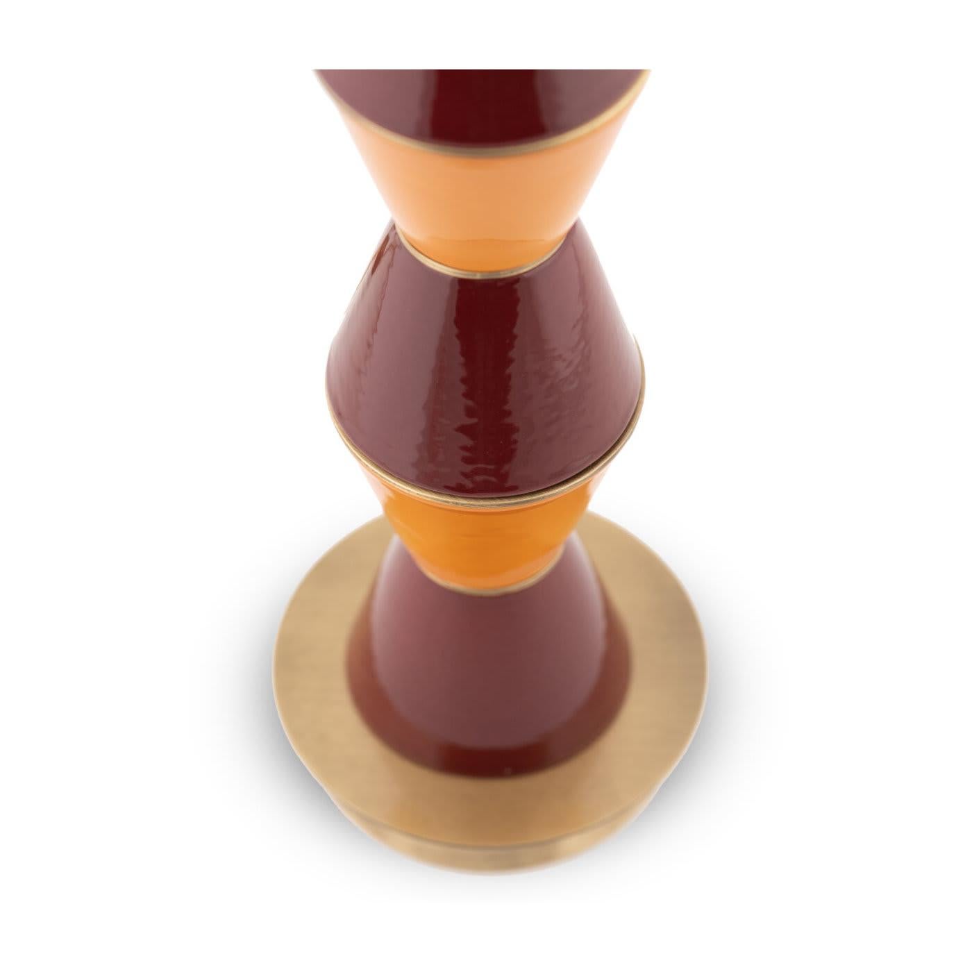 Palm Small Burgundy and Orange Table Lamp For Sale 4