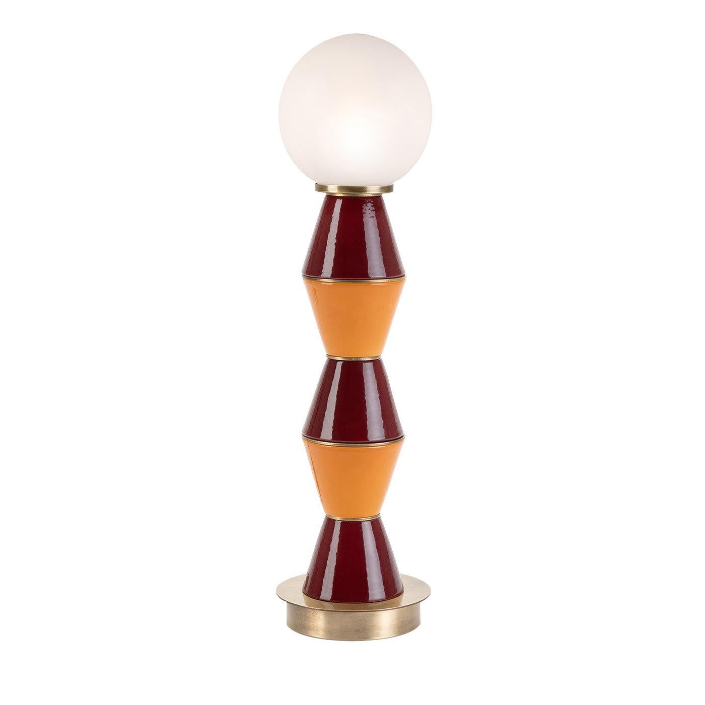Palm Small Burgundy and Orange Table Lamp For Sale 6
