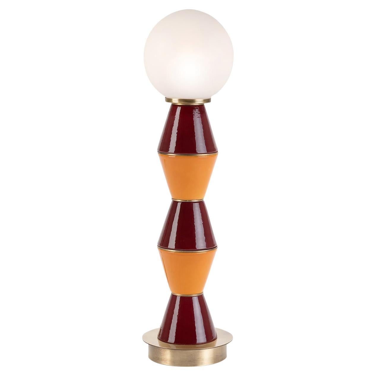 Palm Small Burgundy and Orange Table Lamp
