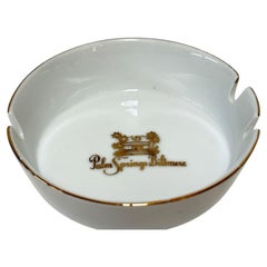 Palm Springs Biltmore Hotel Ashtray, Porcelain with Gilt Trim, circa 1960s