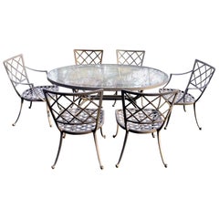 Palm Springs Cool Oval Brown Jordan Patio Table and Set of 6 Chairs