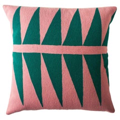 Palm Springs Emerald Hand Embroidered Pillow Cover - Custom Size