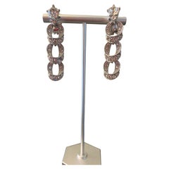 Rhinestone 1950s Designer Clip-On Dangle Earrings PSF Retro Collection