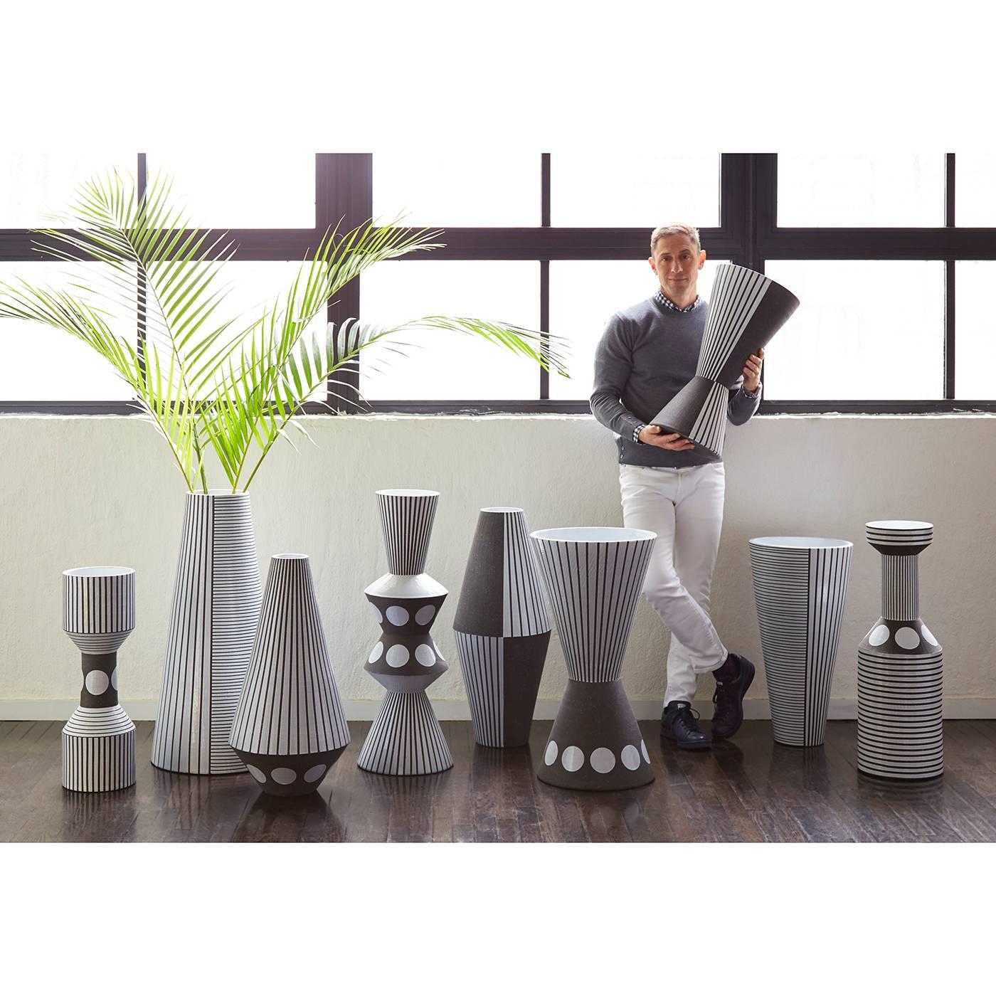 Organic Modern Palm Springs Giant 'Bowtie' Stoneware Vase