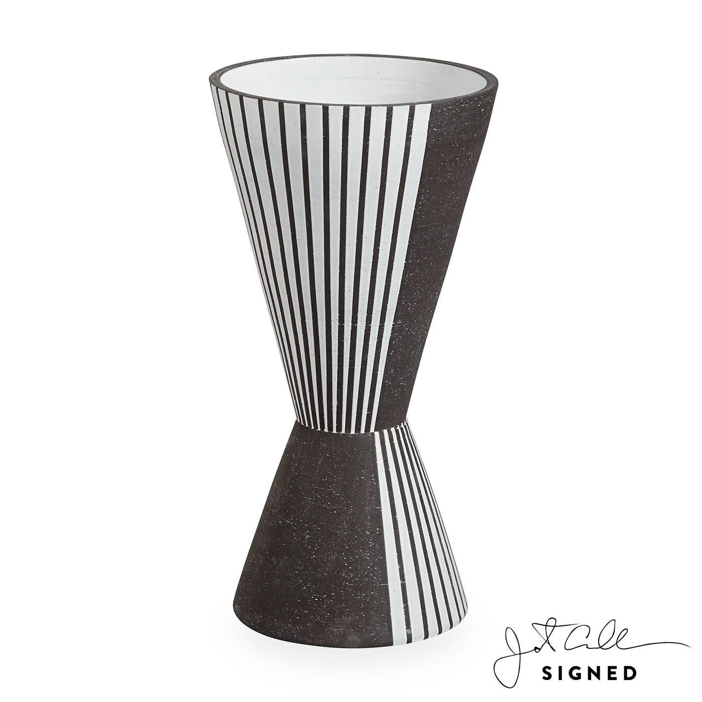Organic Modern Palm Springs Giant 'Checker' Stoneware Vase