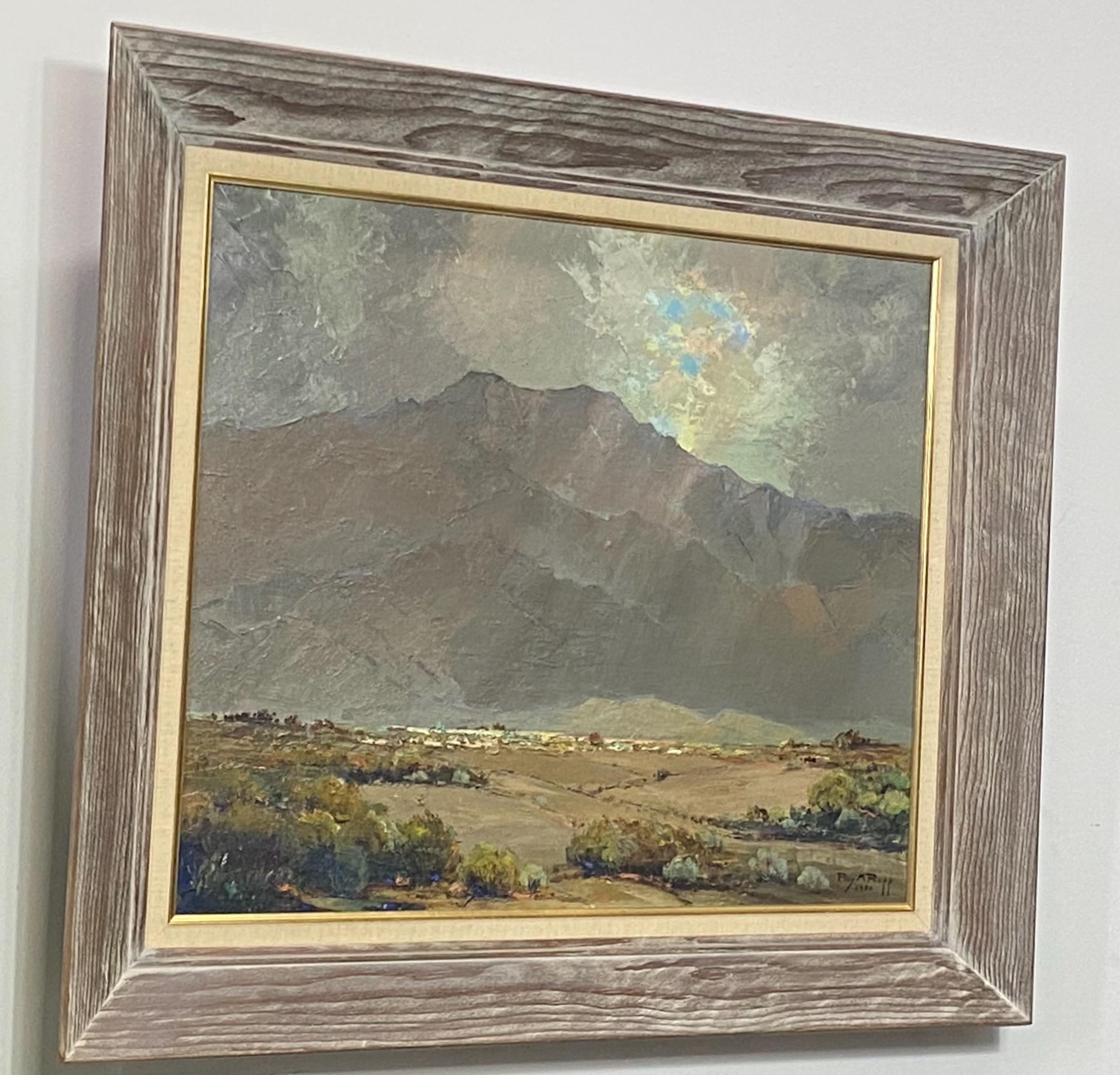 Palm Springs Mountain Dessert Landscape Painting by Roy Ropp Dated 1951 1