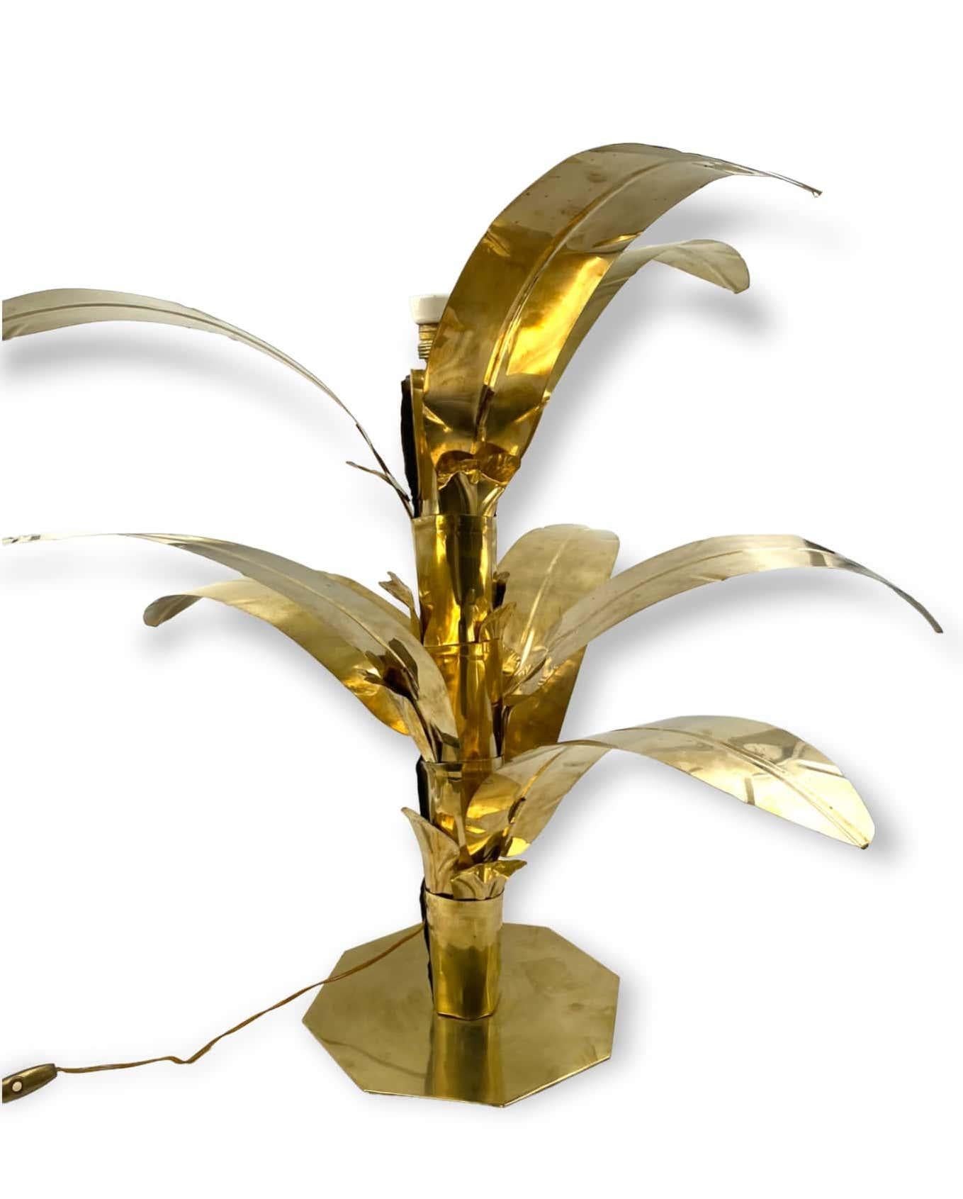 Palm Tree Brass Floor/Table Lamp, Bottega Gadda, Italy, 1960 For Sale 3